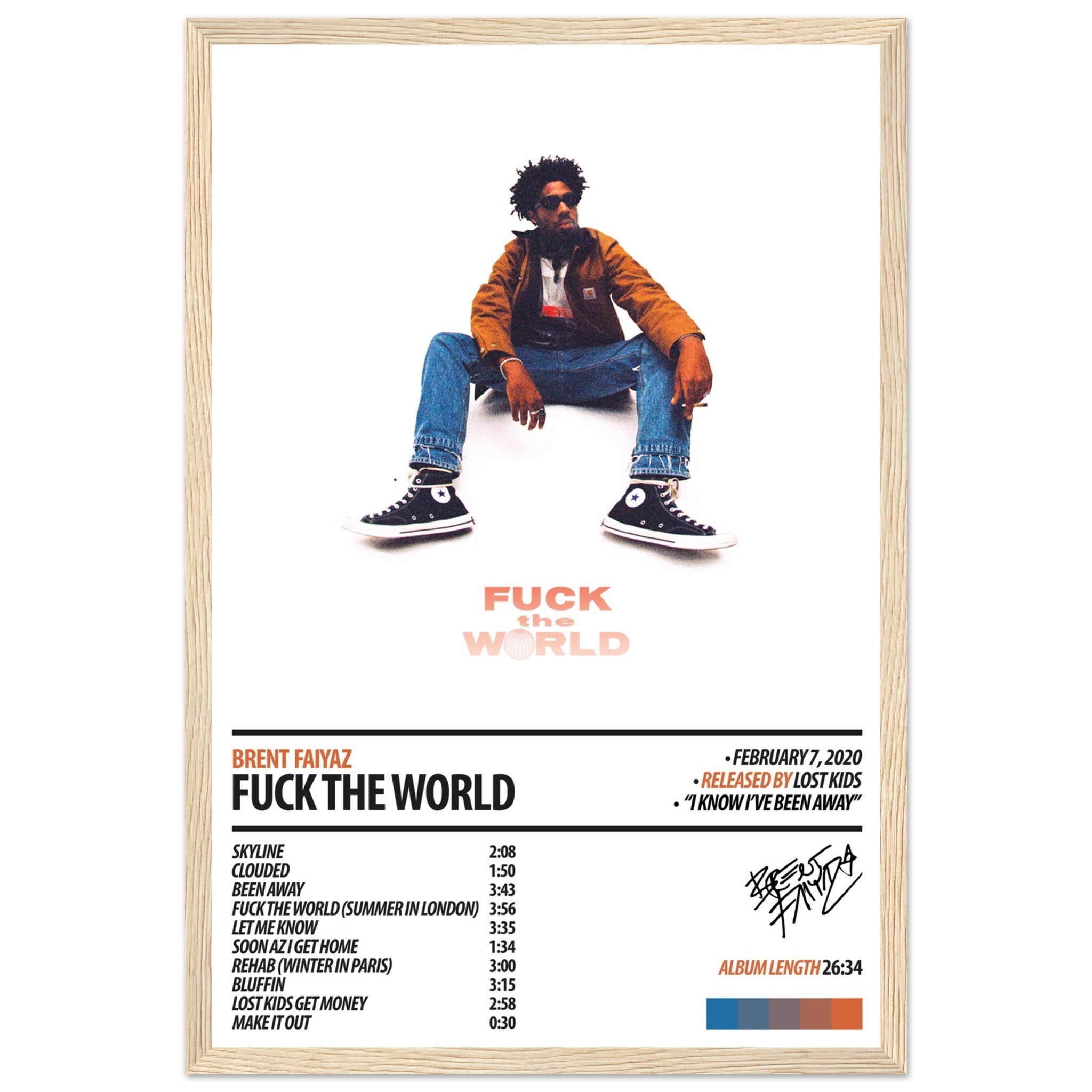 BRENT FAIYAZ Album Poster | Fuck The World – ChordPrints