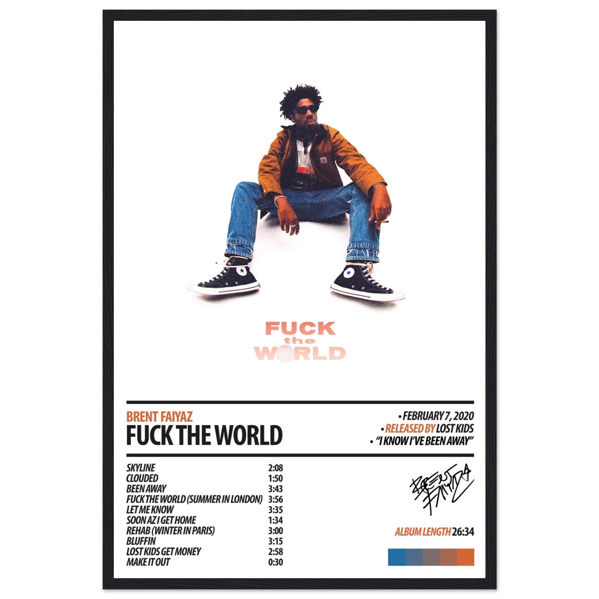 BRENT FAIYAZ Album Poster | Fuck The World – ChordPrints