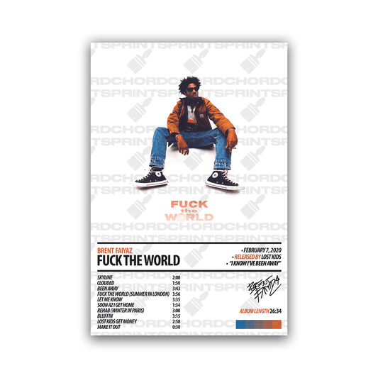 BRENT FAIYAZ Album Poster | Fuck The World - ChordPrints