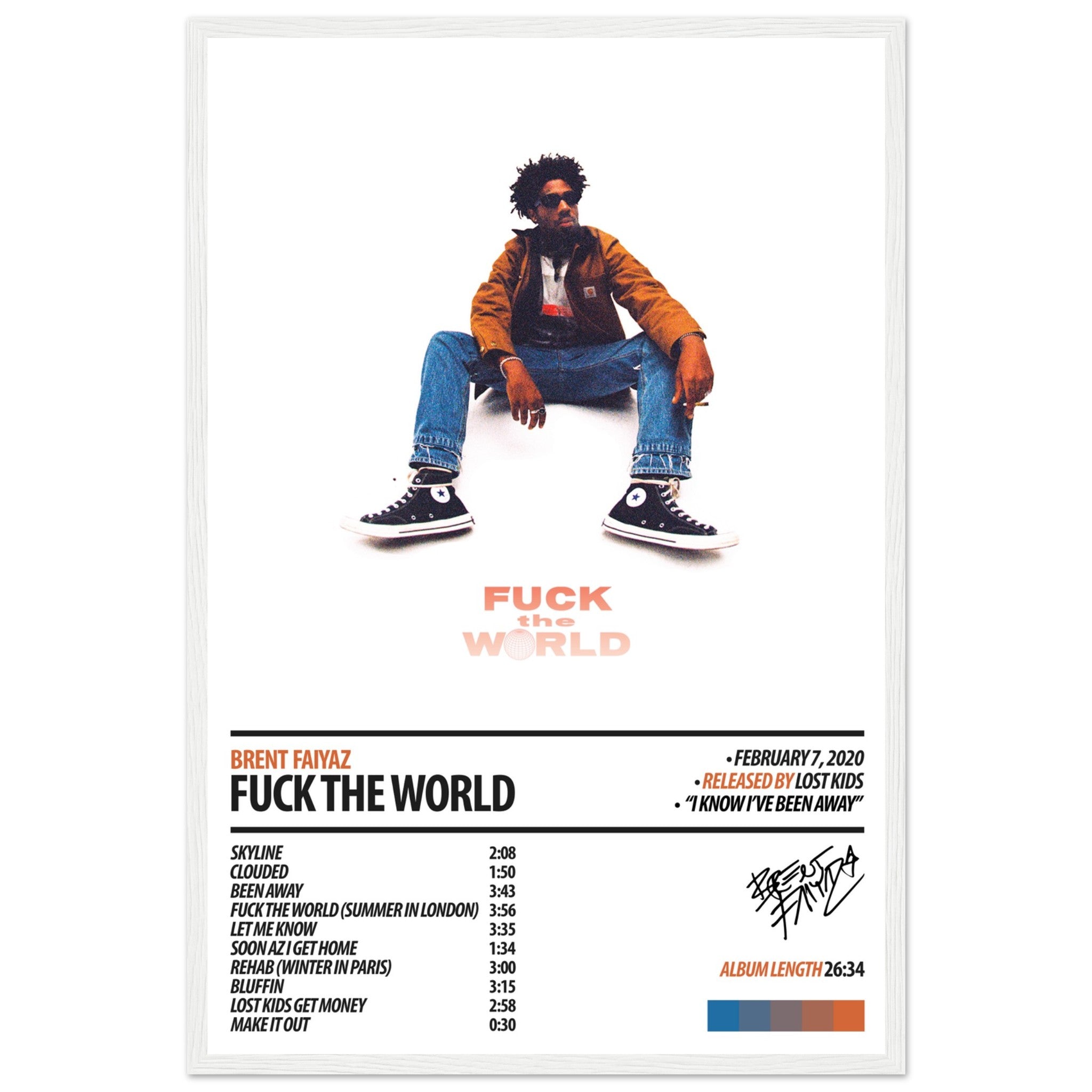 BRENT FAIYAZ Album Poster | Fuck The World – ChordPrints