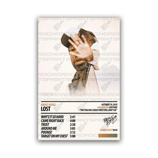 BRENT FAIYAZ Album Poster | Lost - EP - ChordPrints