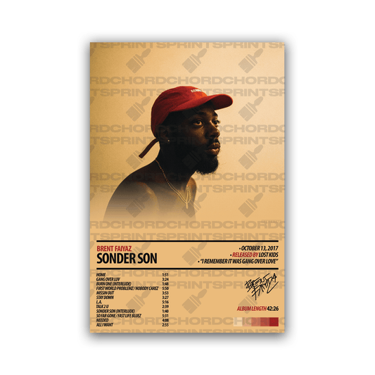 BRENT FAIYAZ Album Poster | Sonder Son - ChordPrints