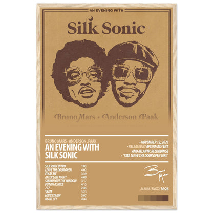 BRUNO MARS Album Poster | An Evening With Silk Sonic - ChordPrints