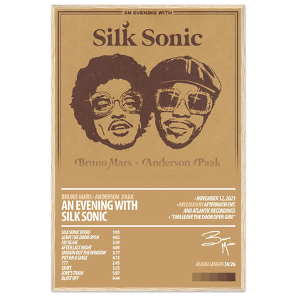 BRUNO MARS Album Poster | An Evening With Silk Sonic - ChordPrints