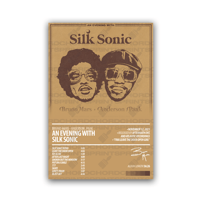BRUNO MARS Album Poster | An Evening With Silk Sonic - ChordPrints