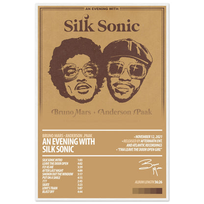 BRUNO MARS Album Poster | An Evening With Silk Sonic - ChordPrints