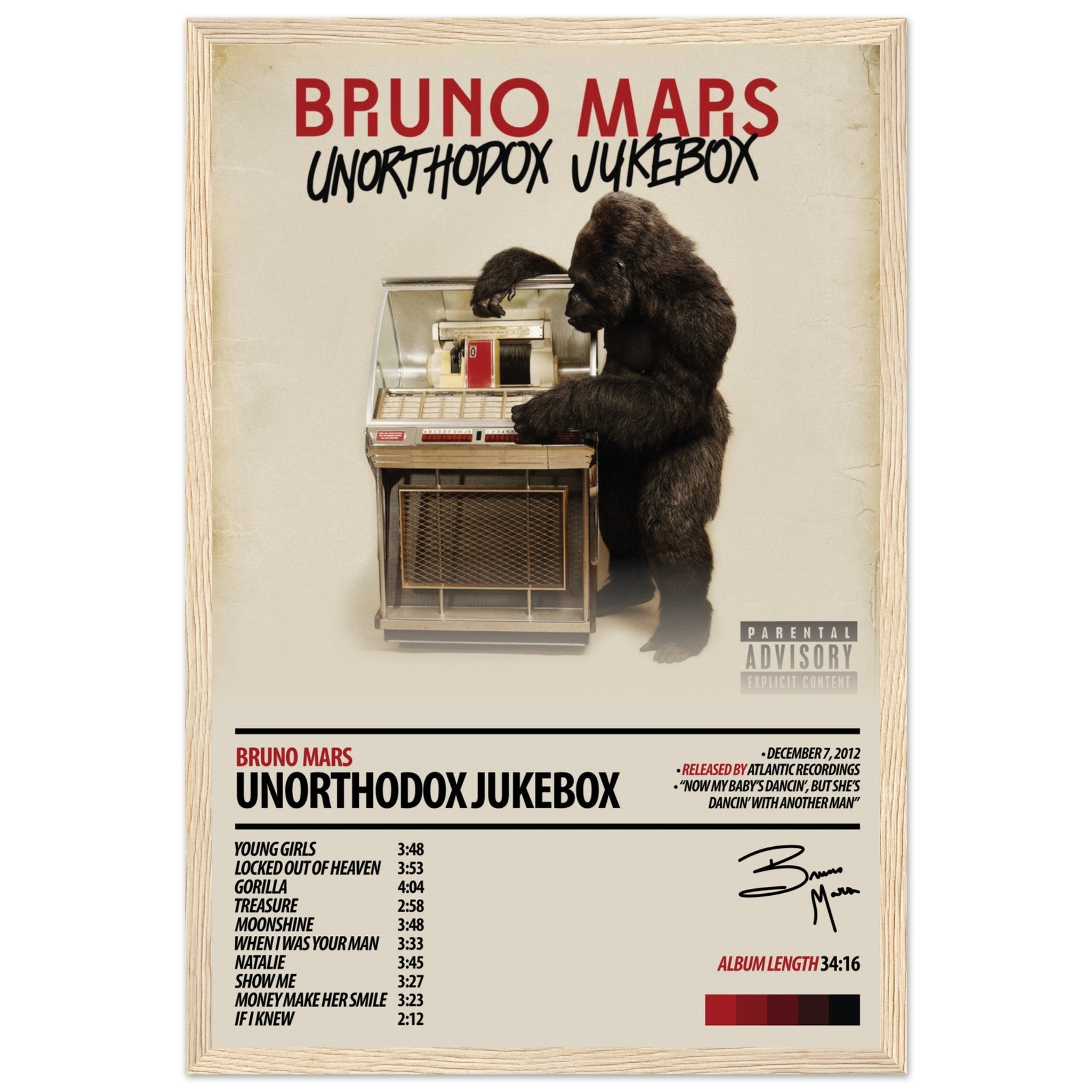 BRUNO MARS Album Poster | Unorthodox Jukebox – ChordPrints