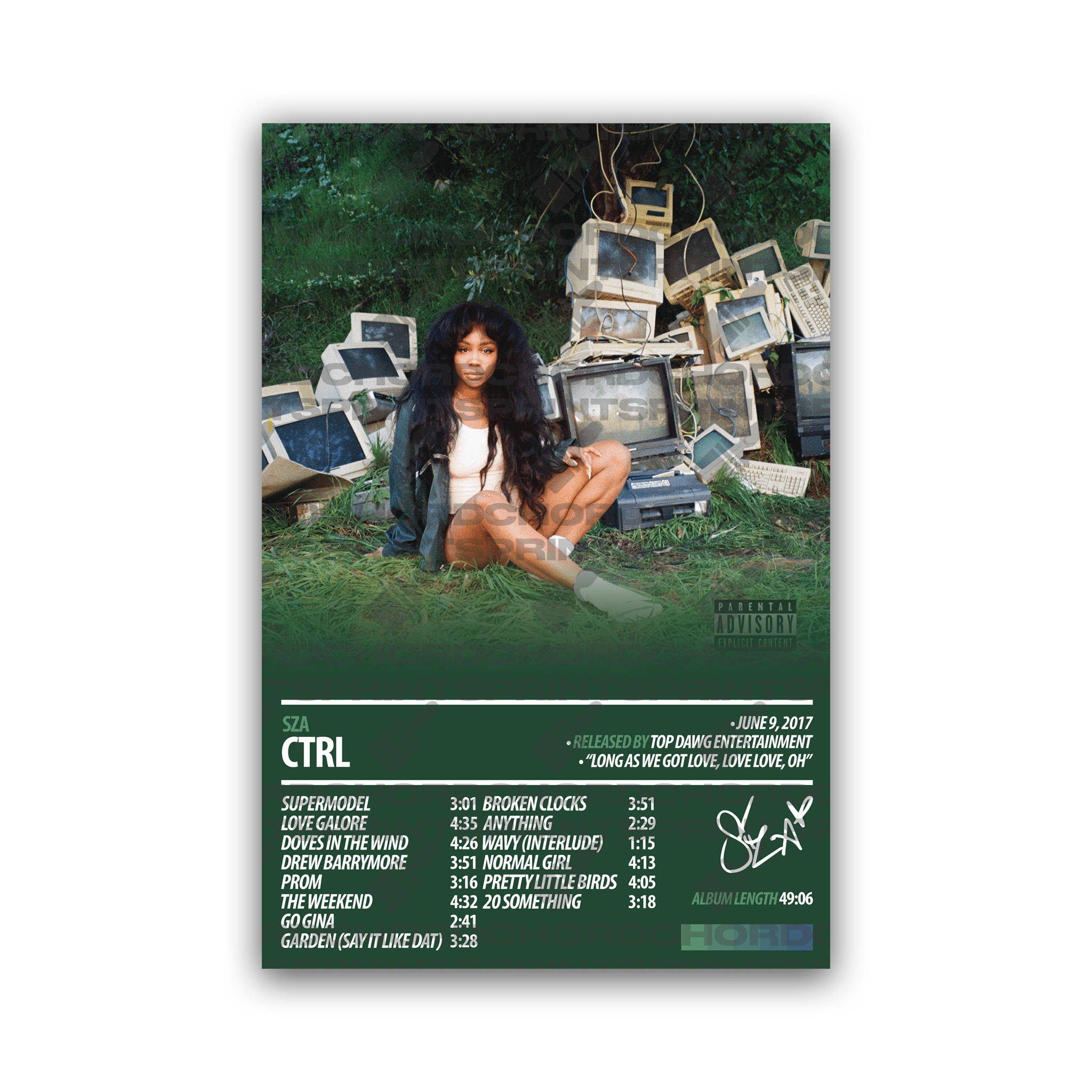 SZA Album Poster | Ctrl – ChordPrints