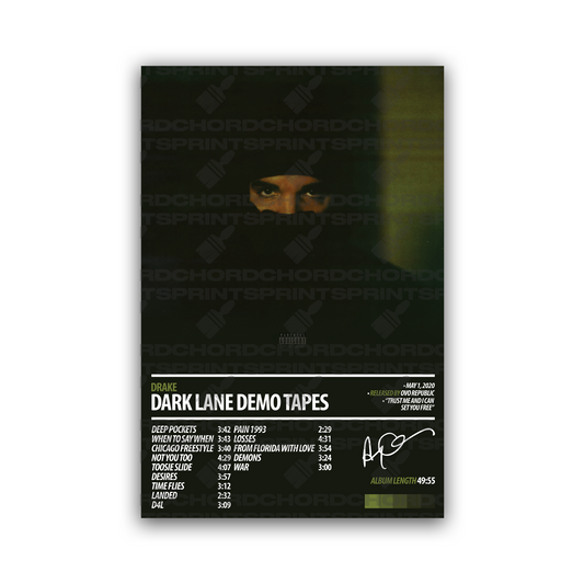 DRAKE Album Poster | Dark Lane Demo Tapes