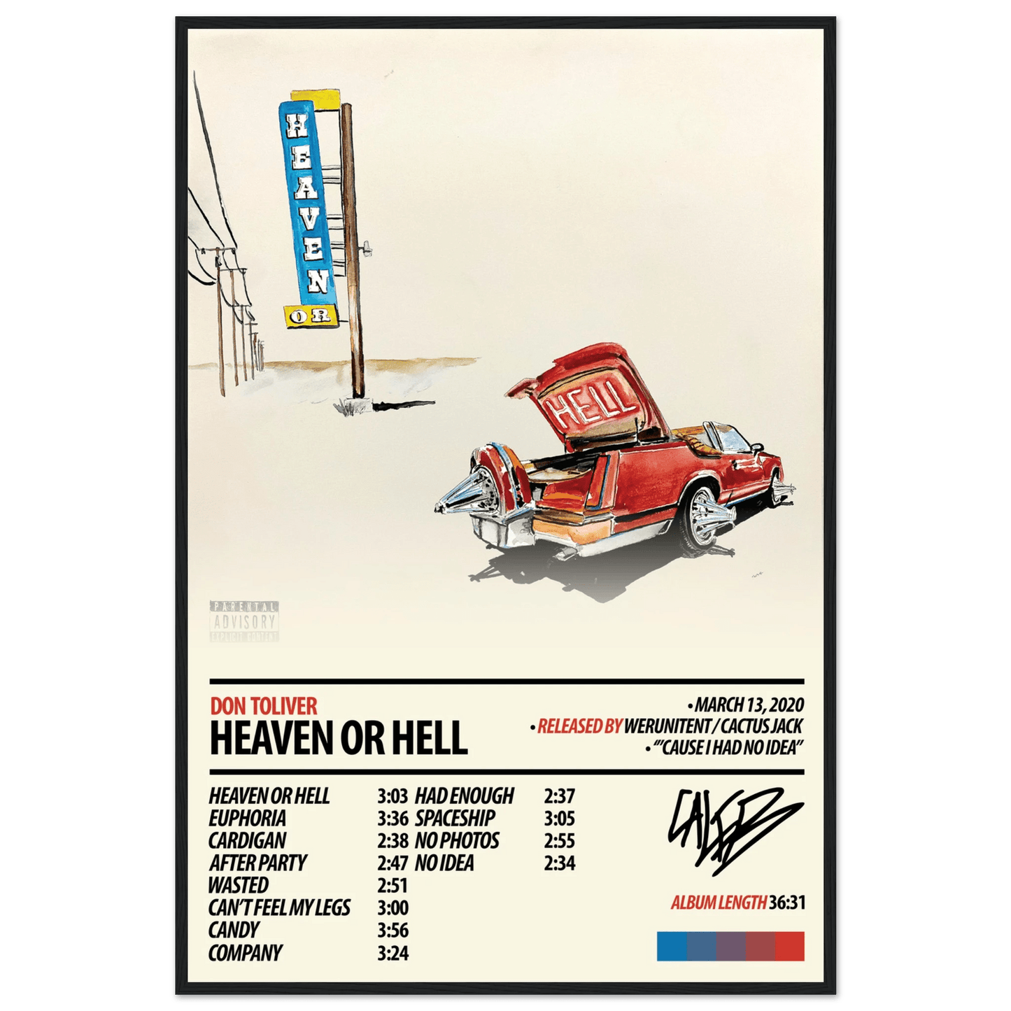 DON TOLIVER Album Poster | Heaven Or Hell - ChordPrints