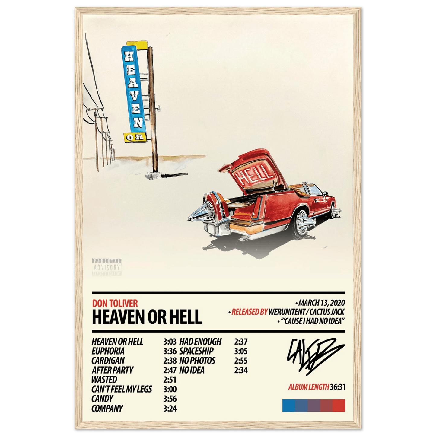 DON TOLIVER Album Poster | Heaven Or Hell - ChordPrints