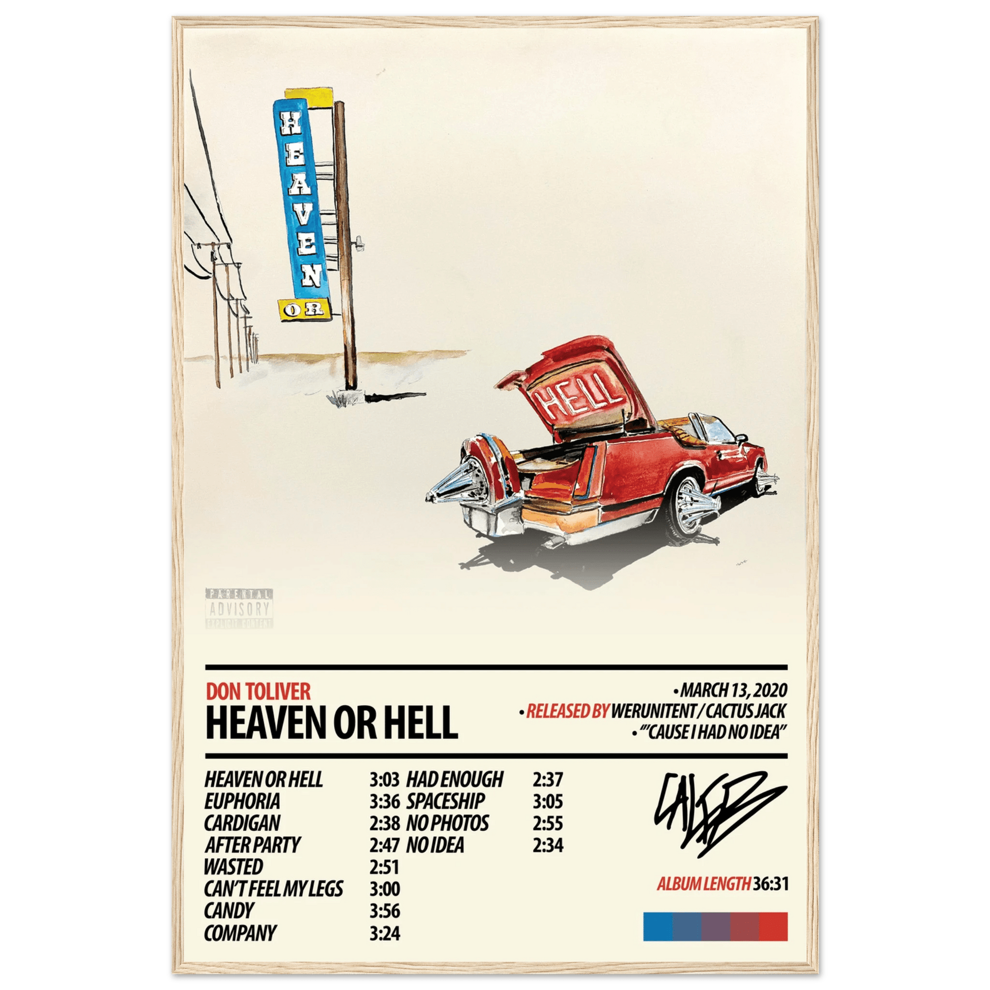 DON TOLIVER Album Poster | Heaven Or Hell - ChordPrints
