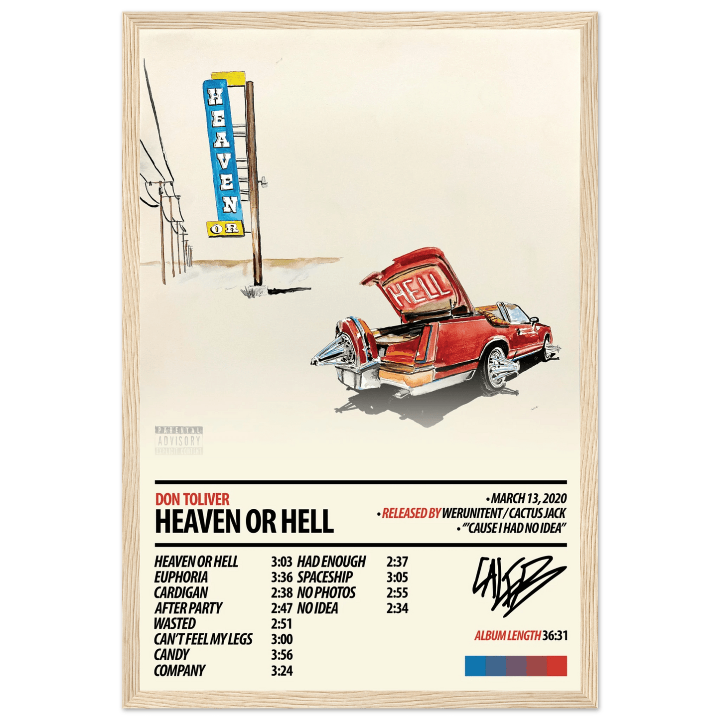 DON TOLIVER Album Poster | Heaven Or Hell - ChordPrints