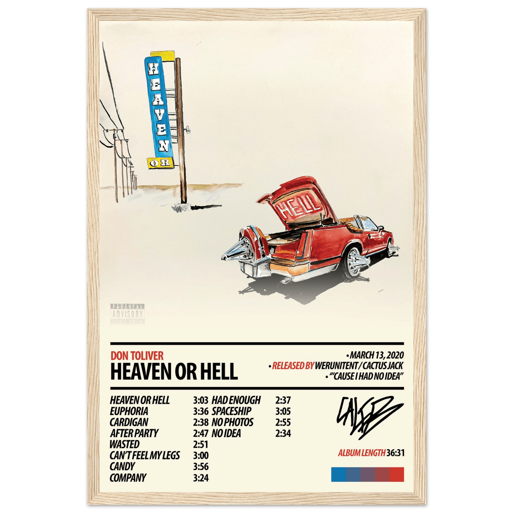 DON TOLIVER Album Poster | Heaven Or Hell - ChordPrints