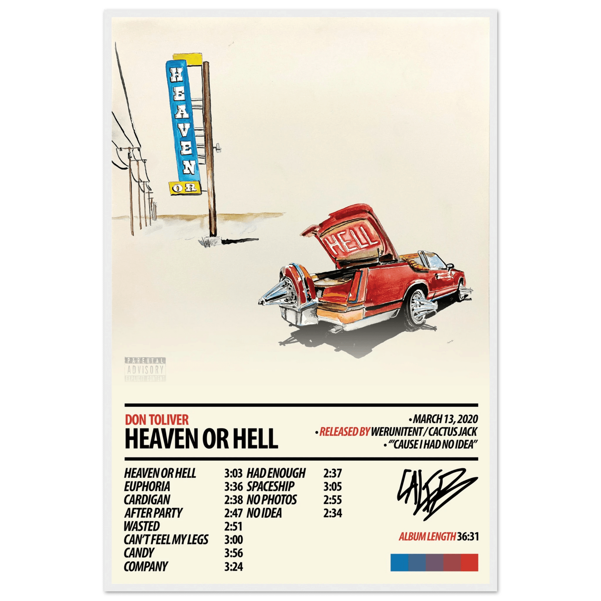 DON TOLIVER Album Poster | Heaven Or Hell - ChordPrints