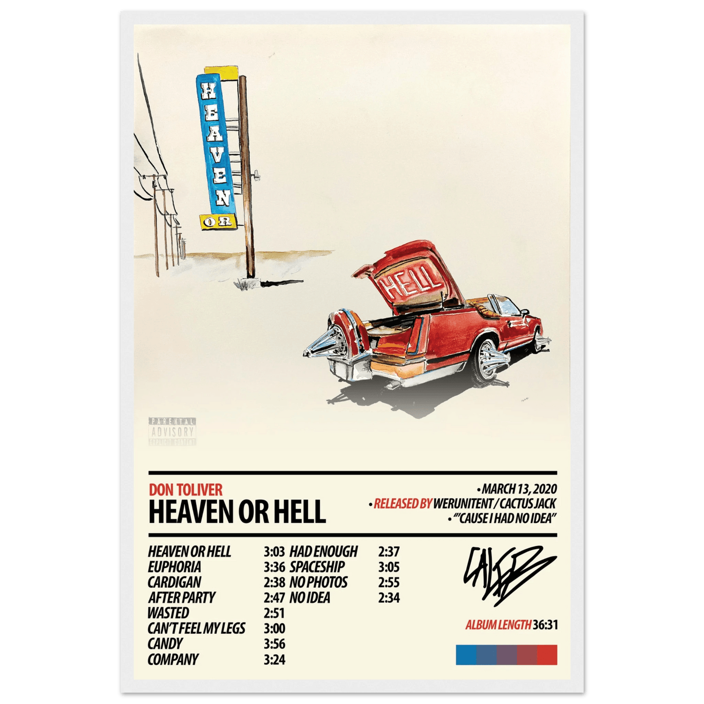 DON TOLIVER Album Poster | Heaven Or Hell - ChordPrints