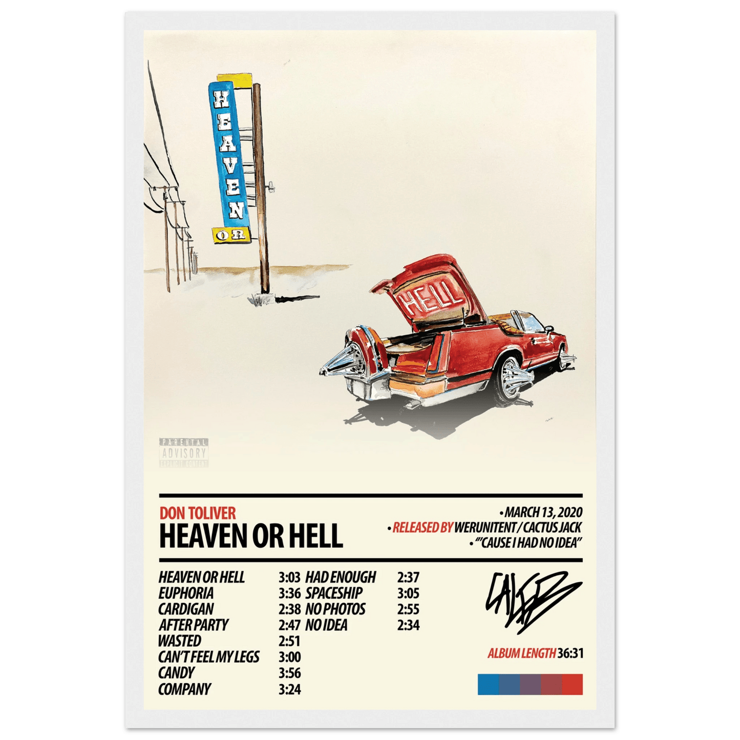 DON TOLIVER Album Poster | Heaven Or Hell - ChordPrints