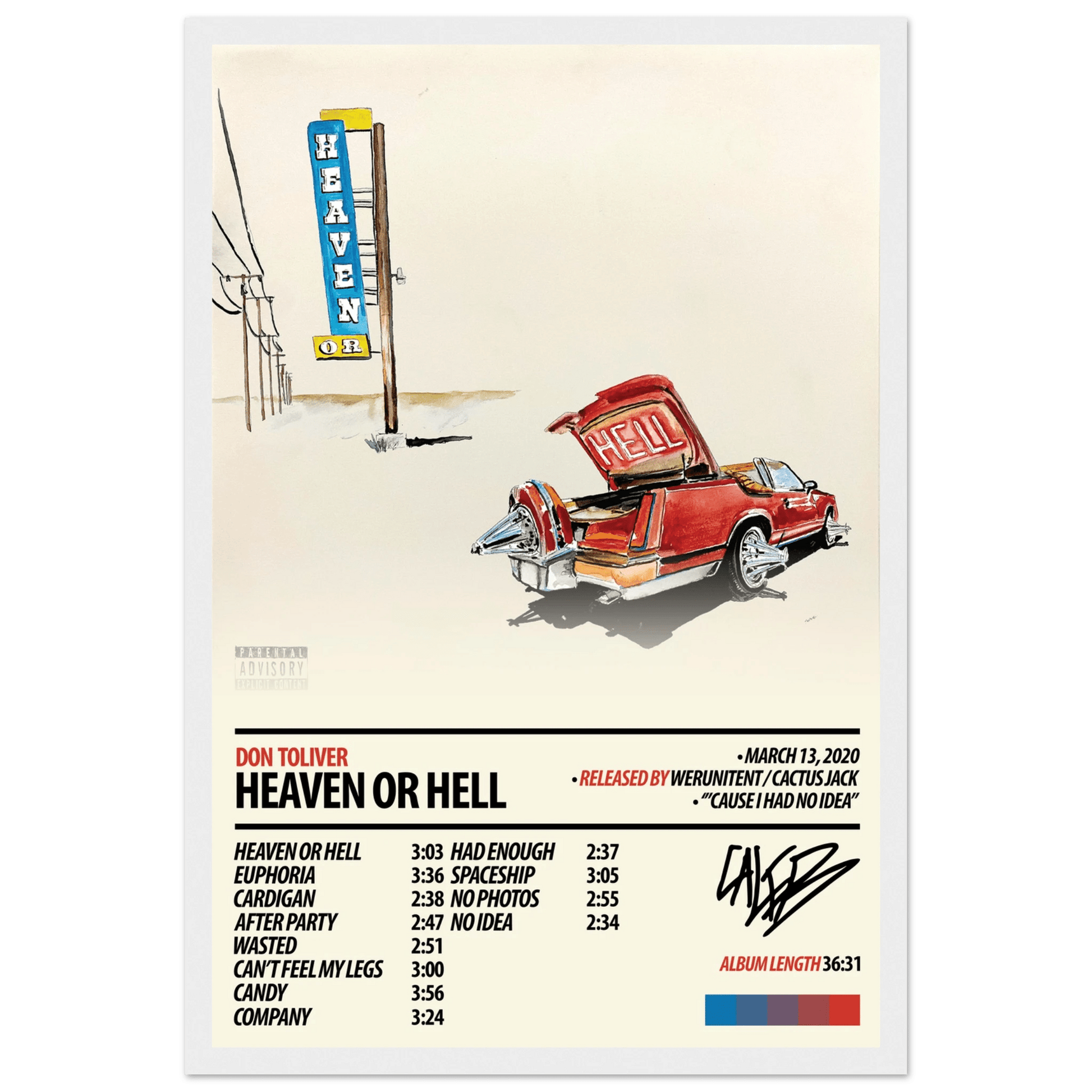 DON TOLIVER Album Poster | Heaven Or Hell - ChordPrints