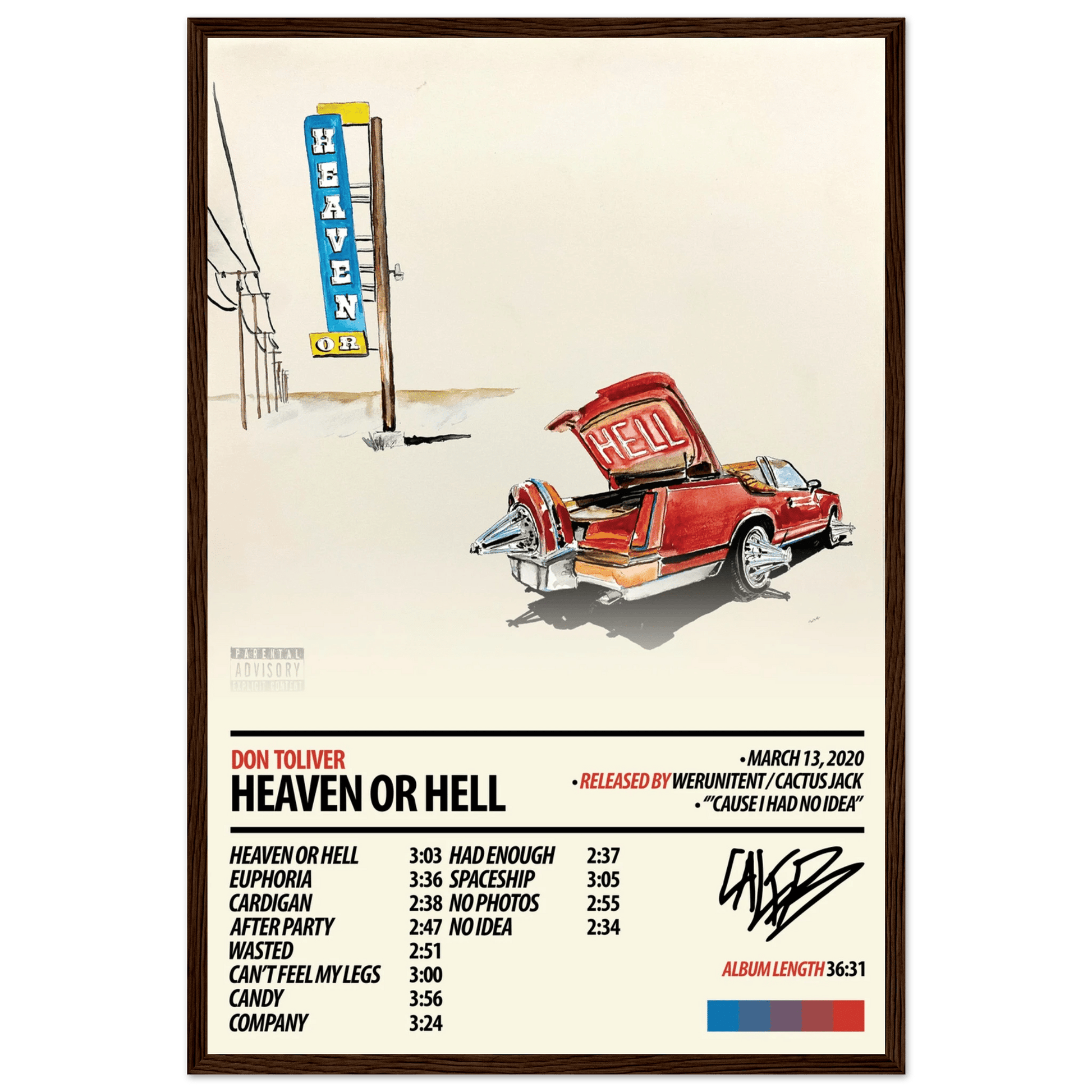 DON TOLIVER Album Poster | Heaven Or Hell - ChordPrints