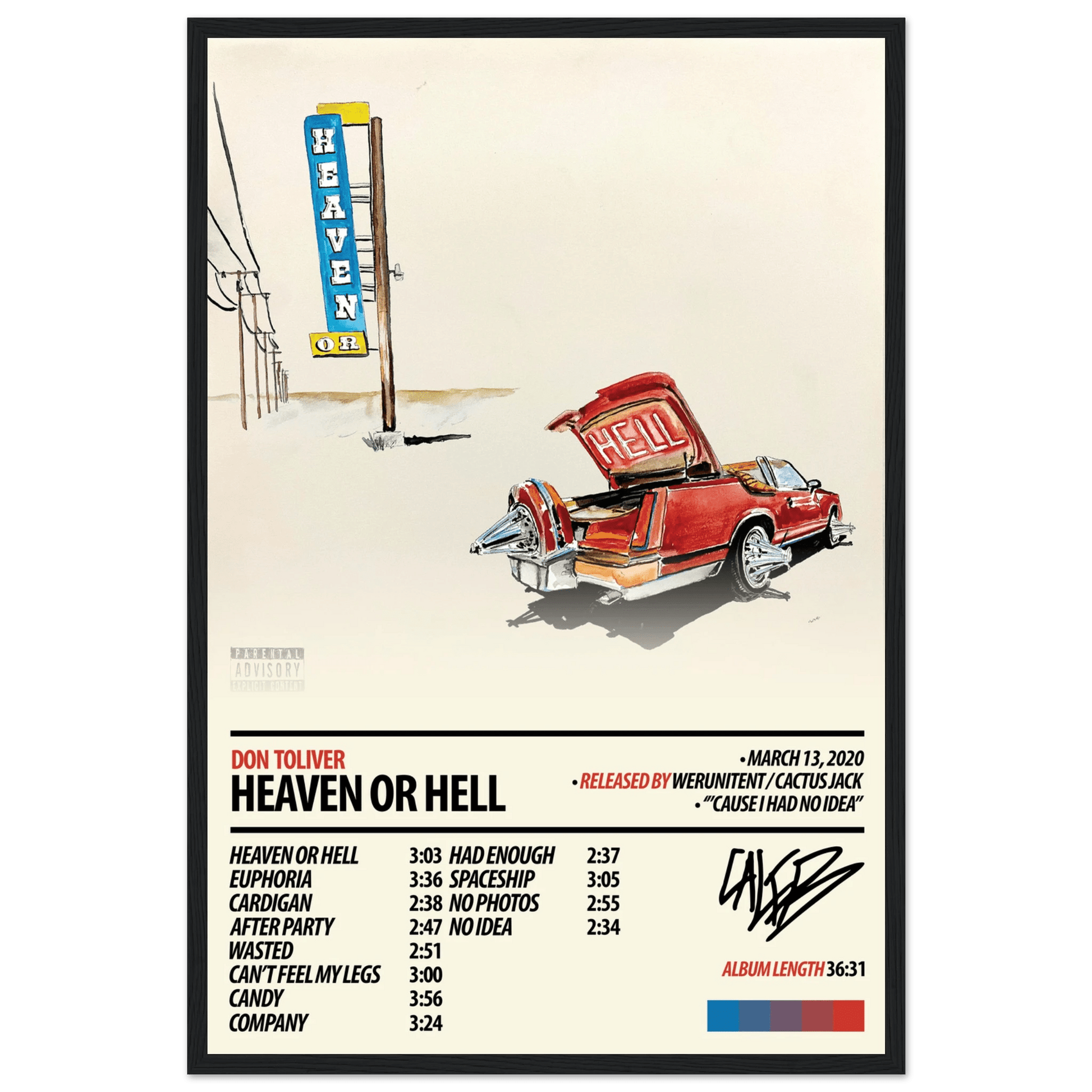 DON TOLIVER Album Poster | Heaven Or Hell - ChordPrints