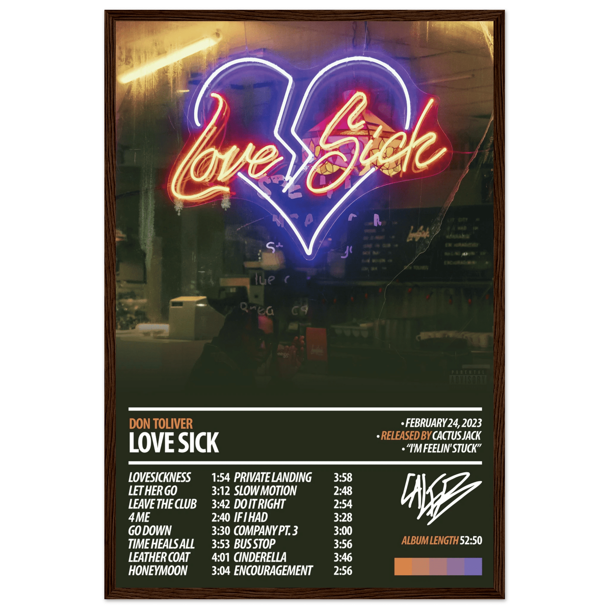 DON TOLIVER Album Poster | Love Sick - ChordPrints