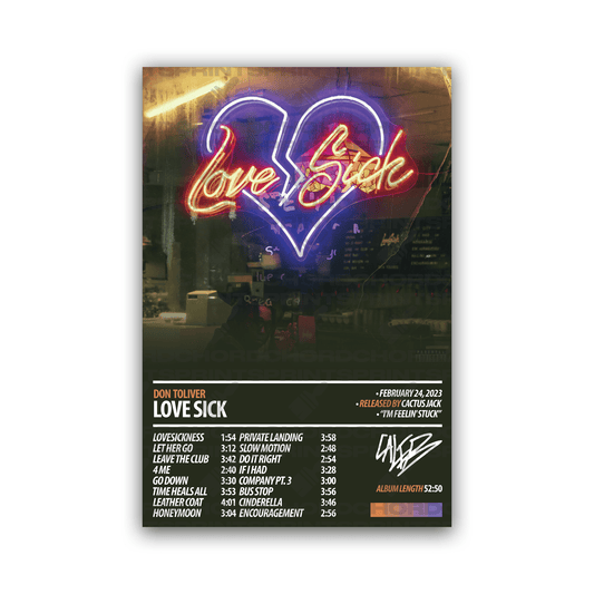DON TOLIVER Album Poster | Love Sick - ChordPrints