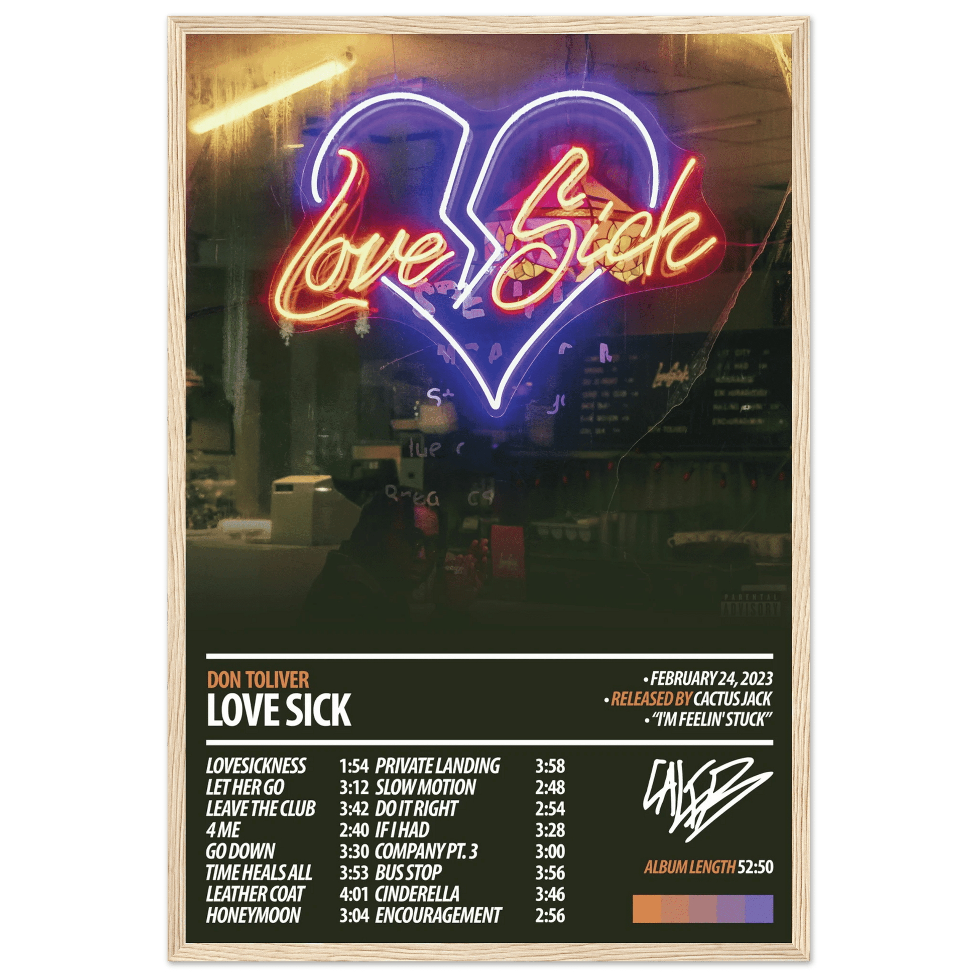 DON TOLIVER Album Poster | Love Sick - ChordPrints
