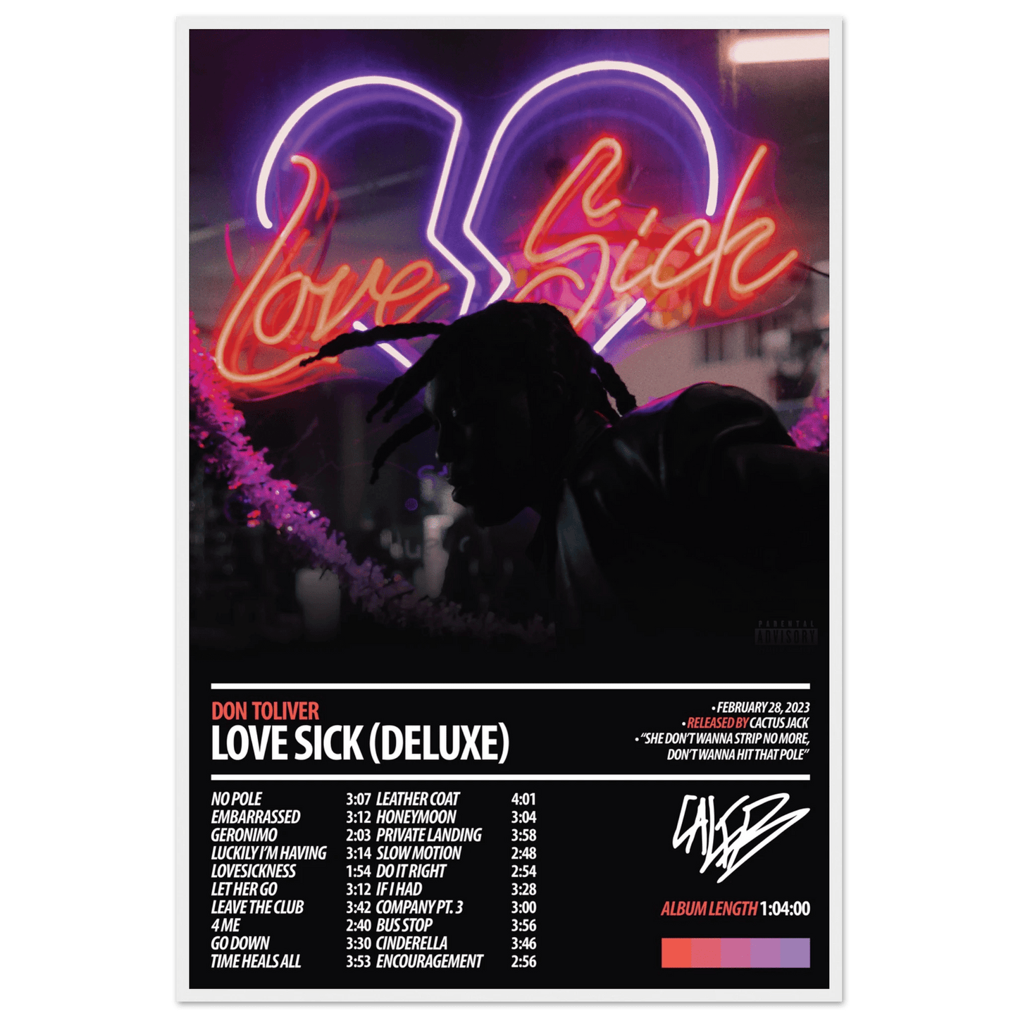 DON TOLIVER Album Poster | Love Sick (Deluxe) - ChordPrints