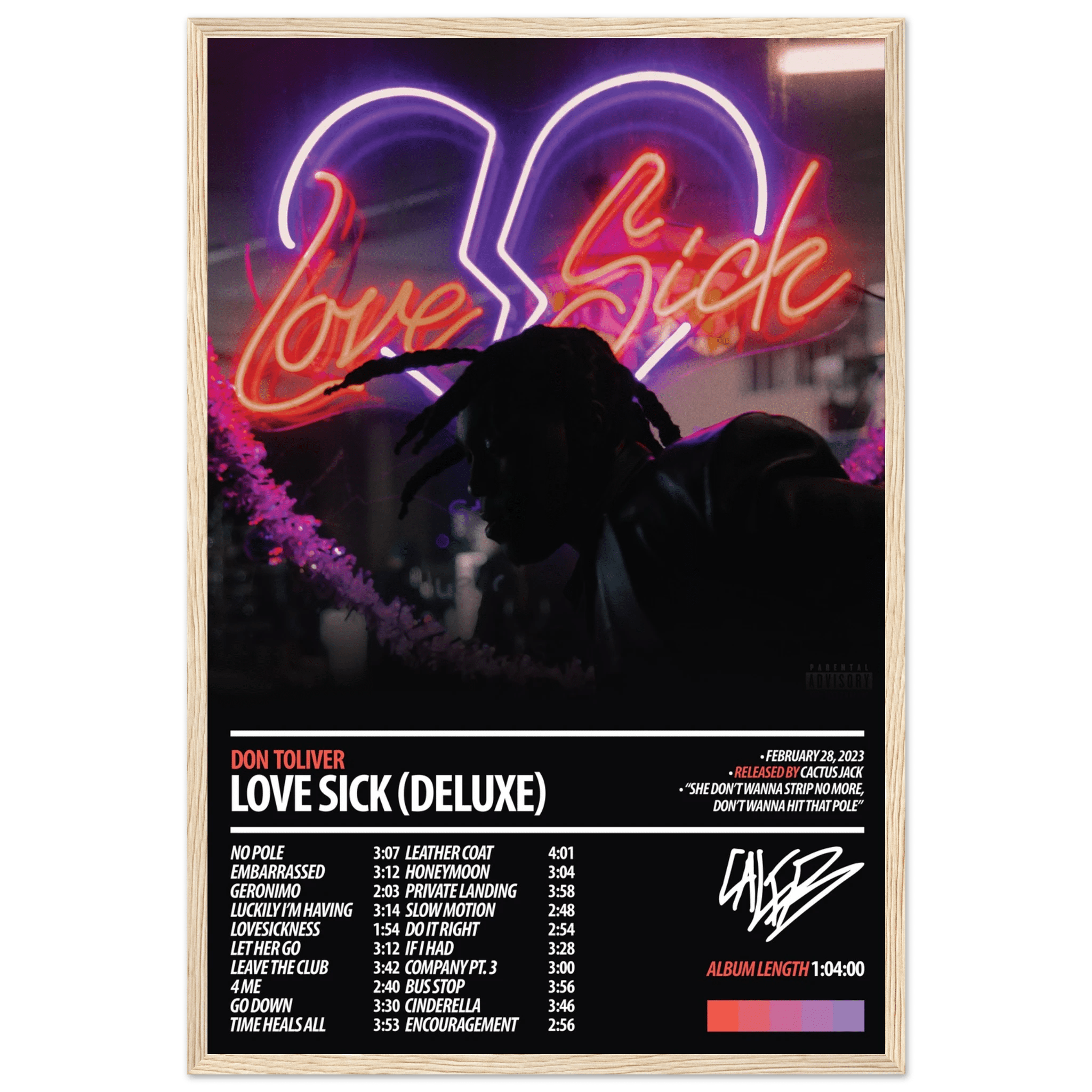 DON TOLIVER Album Poster | Love Sick (Deluxe) – ChordPrints