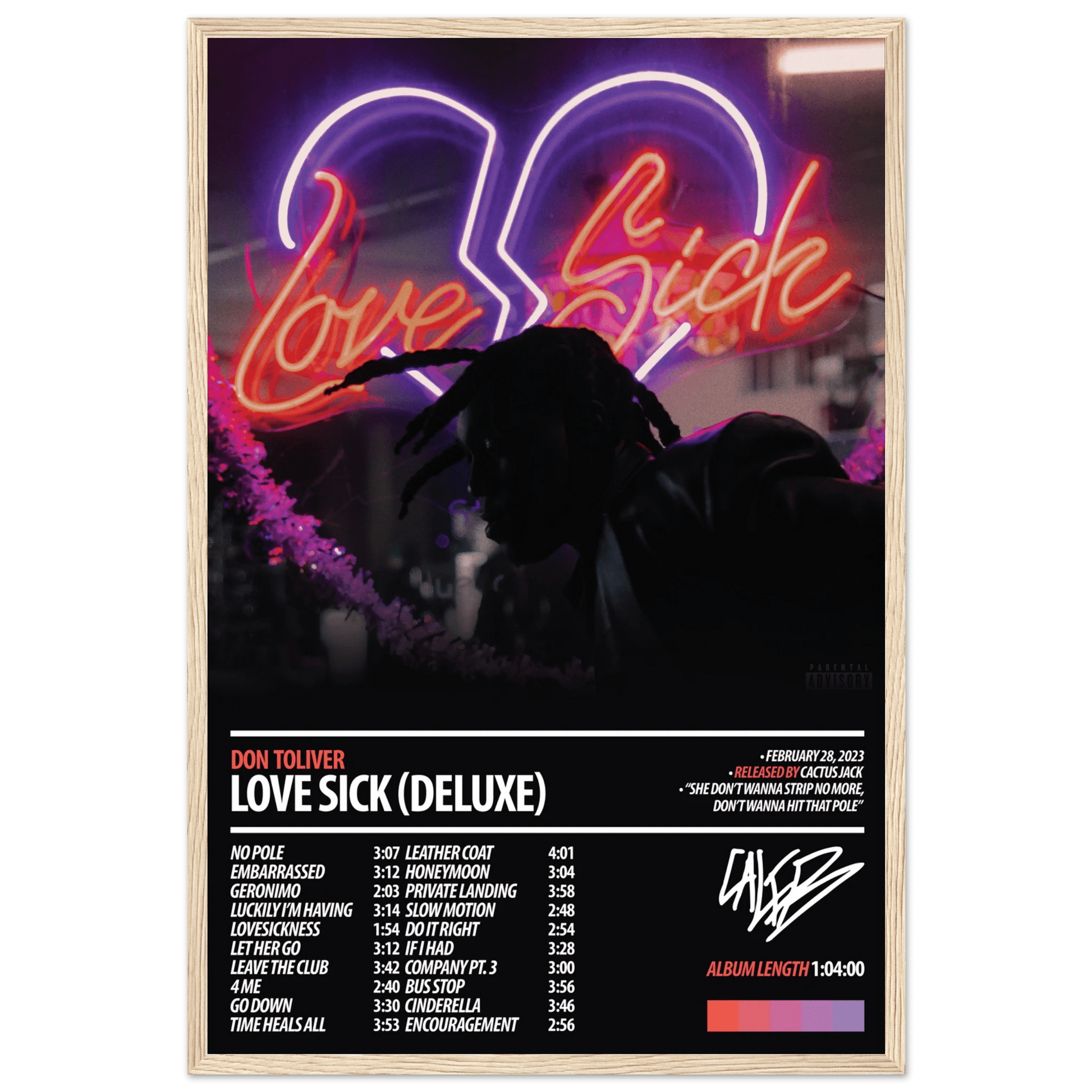 DON TOLIVER Album Poster | Love Sick (Deluxe) - ChordPrints