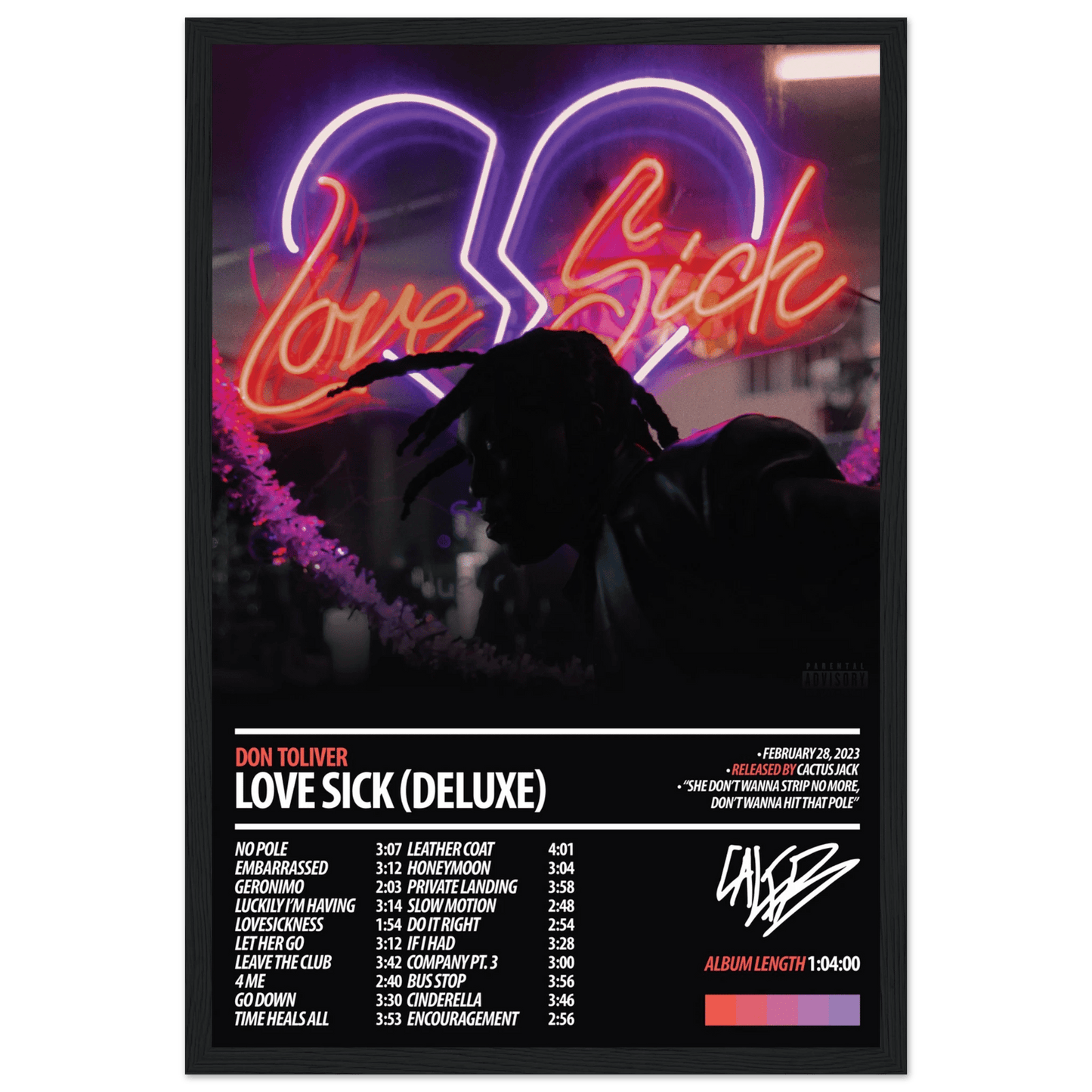 DON TOLIVER Album Poster | Love Sick (Deluxe) - ChordPrints
