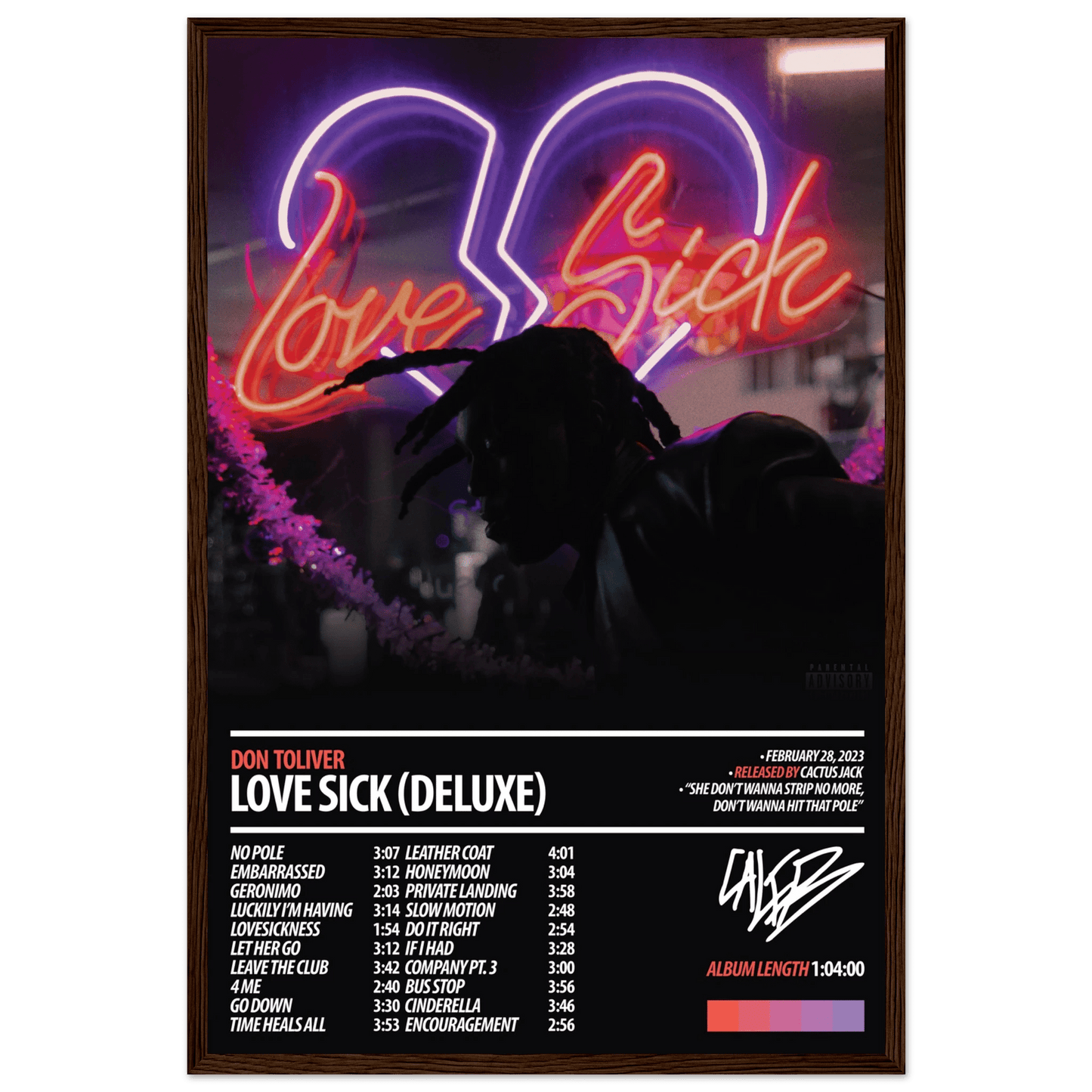DON TOLIVER Album Poster | Love Sick (Deluxe) - ChordPrints