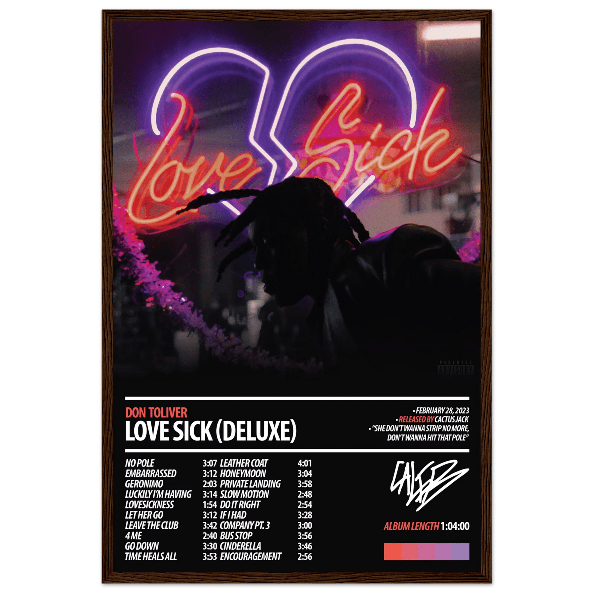 DON TOLIVER Album Poster | Love Sick (Deluxe) - ChordPrints