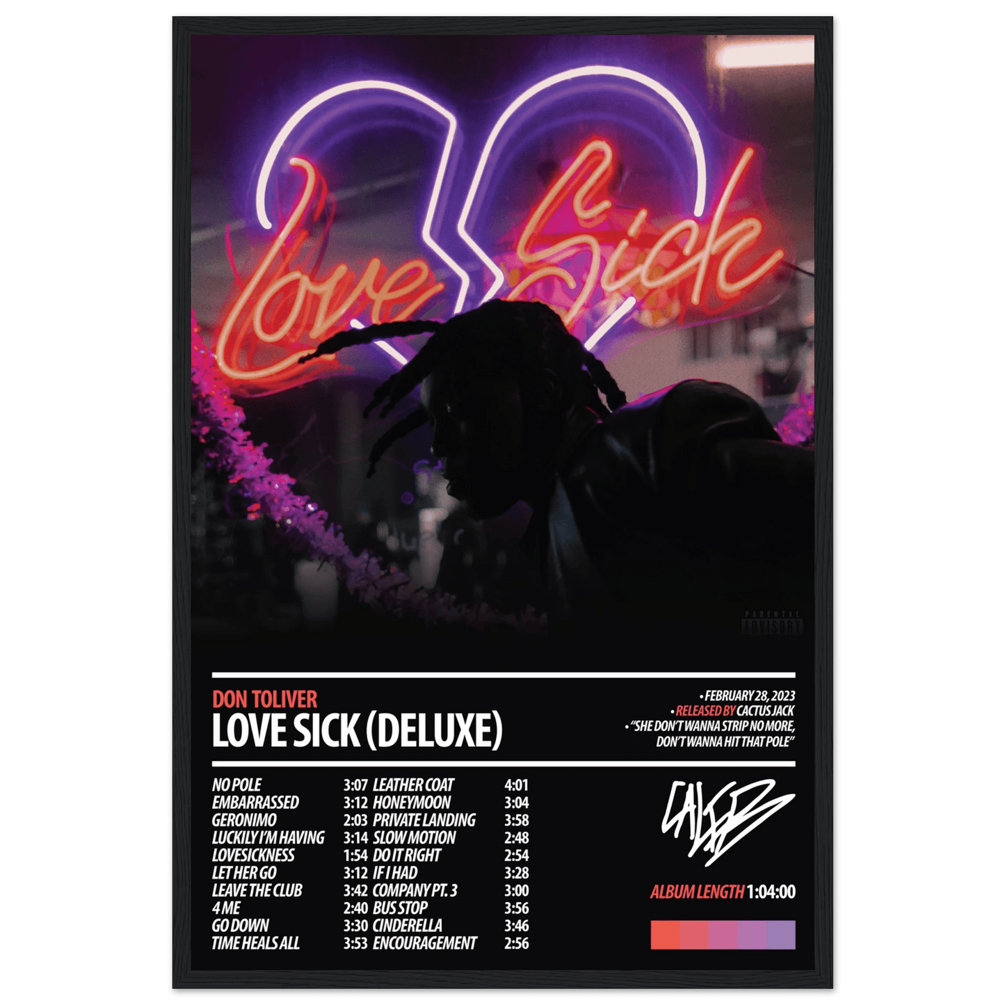 DON TOLIVER Album Poster | Love Sick (Deluxe) - ChordPrints