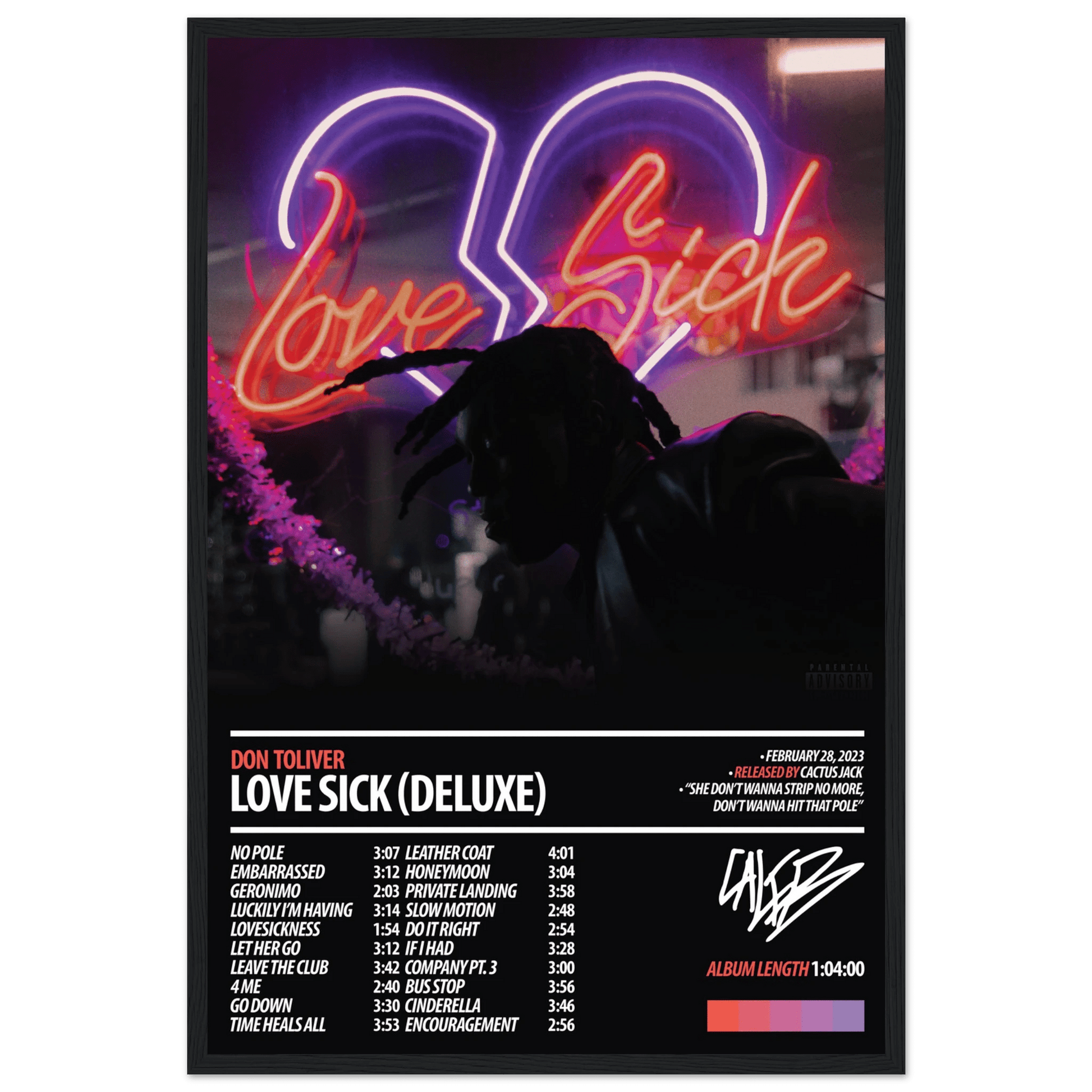 DON TOLIVER Album Poster | Love Sick (Deluxe) - ChordPrints