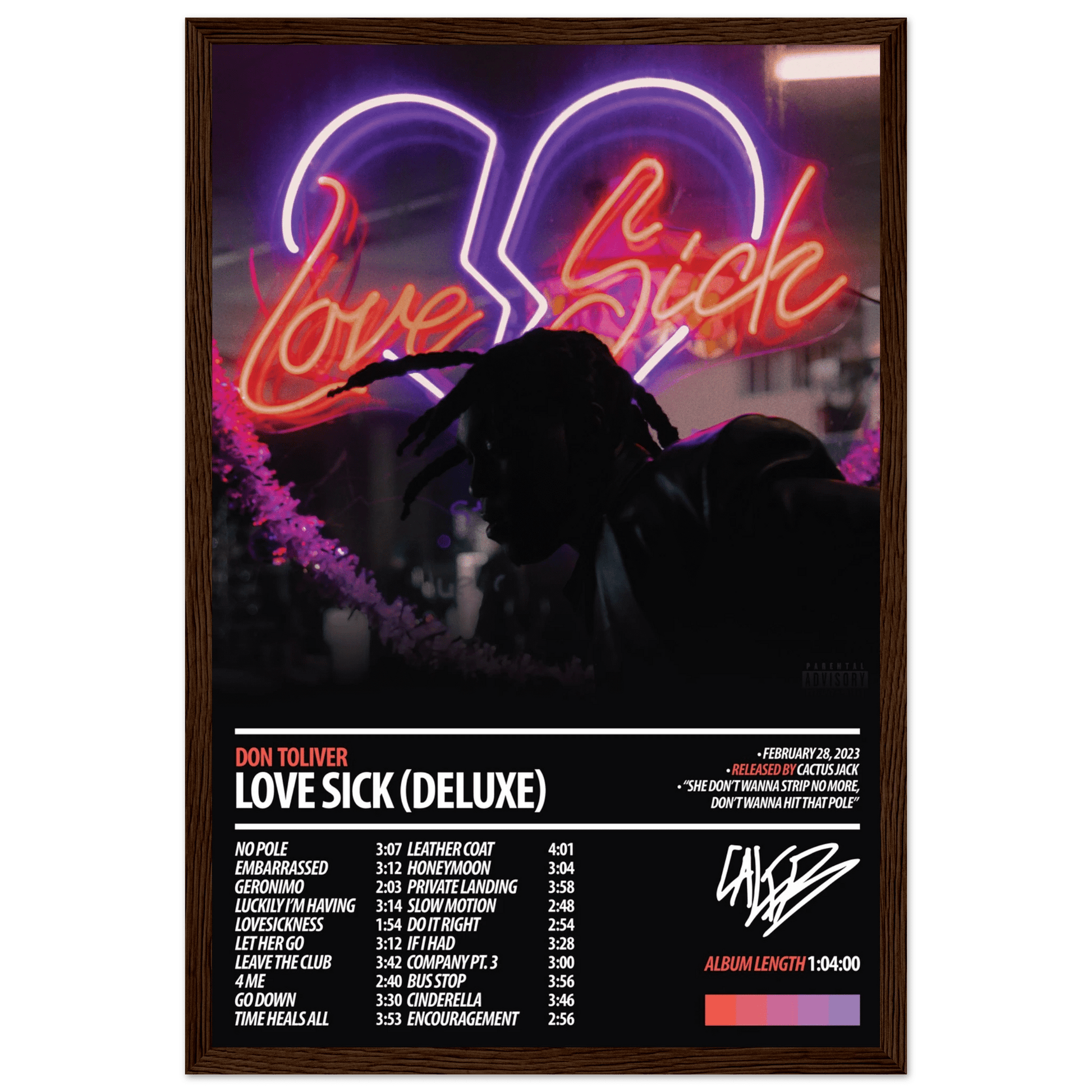 DON TOLIVER Album Poster | Love Sick (Deluxe) - ChordPrints