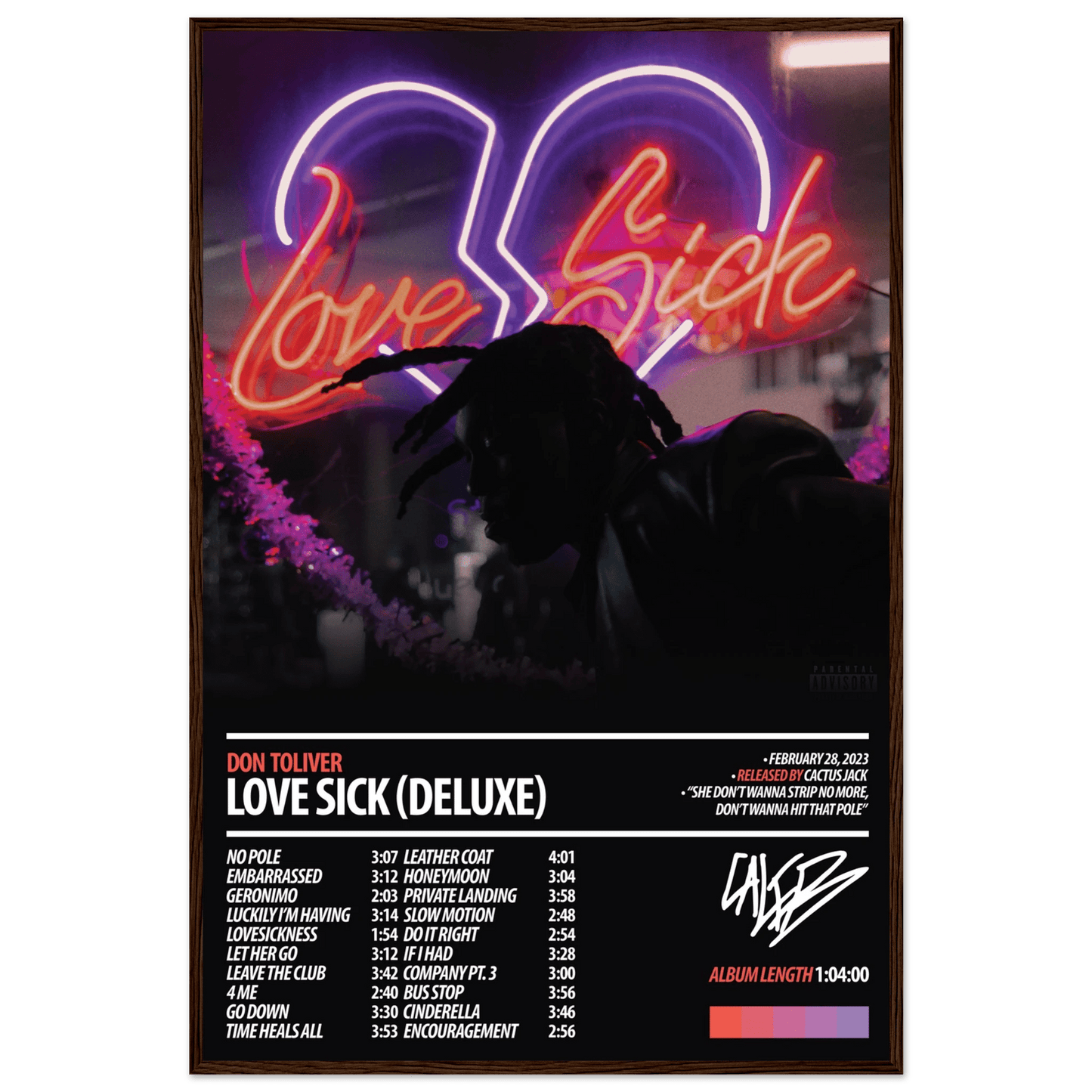 DON TOLIVER Album Poster | Love Sick (Deluxe) - ChordPrints