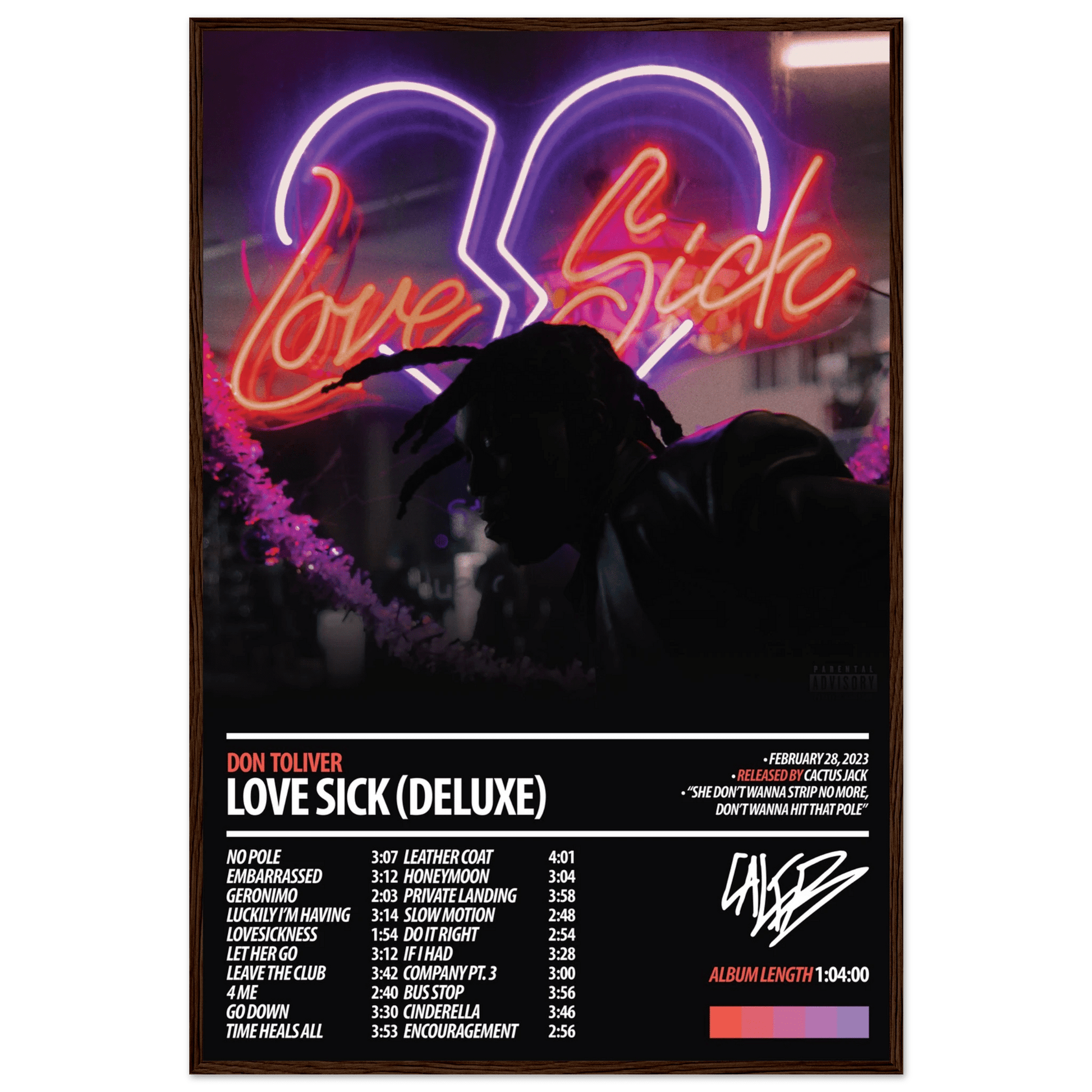 DON TOLIVER Album Poster | Love Sick (Deluxe) - ChordPrints