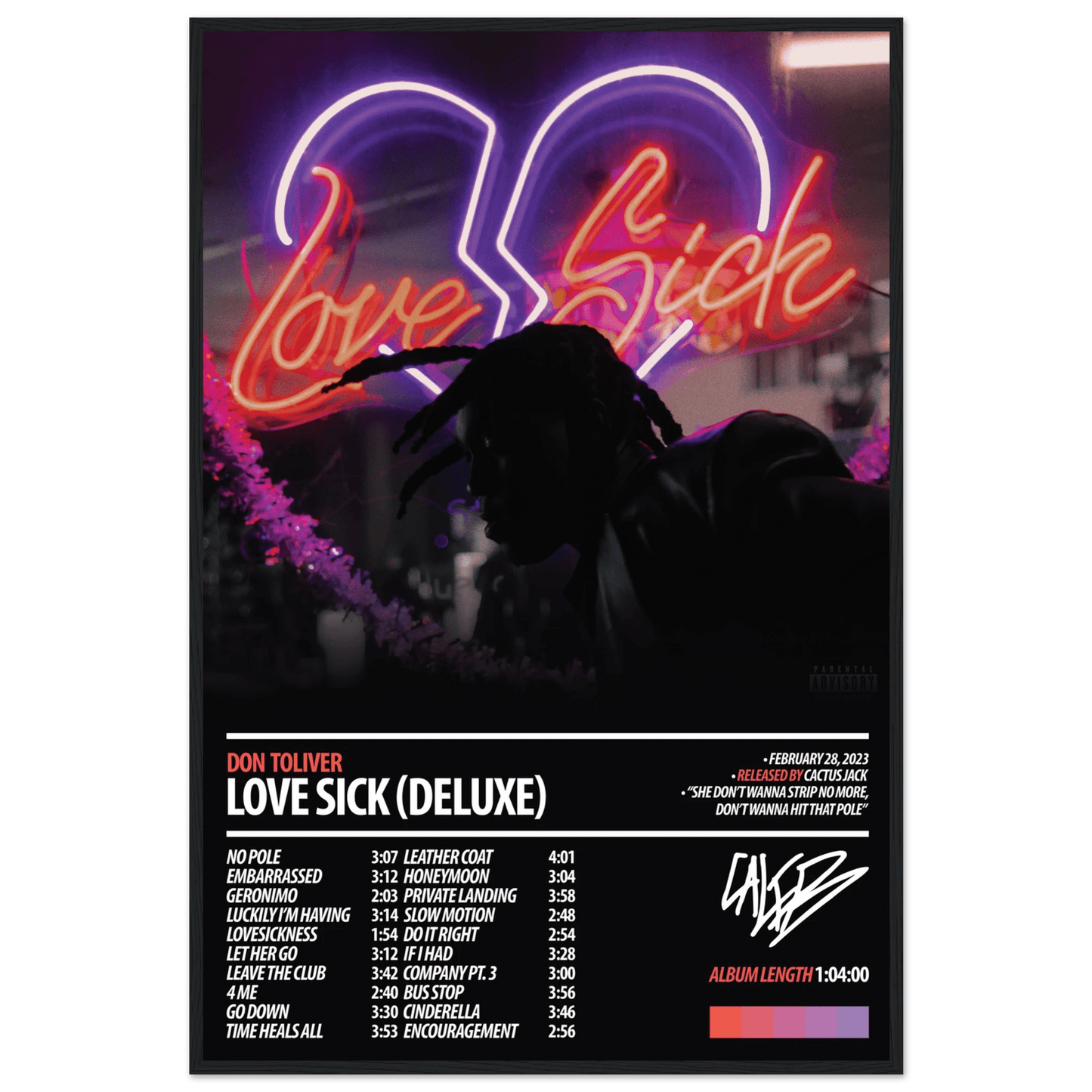 DON TOLIVER Album Poster | Love Sick (Deluxe) - ChordPrints