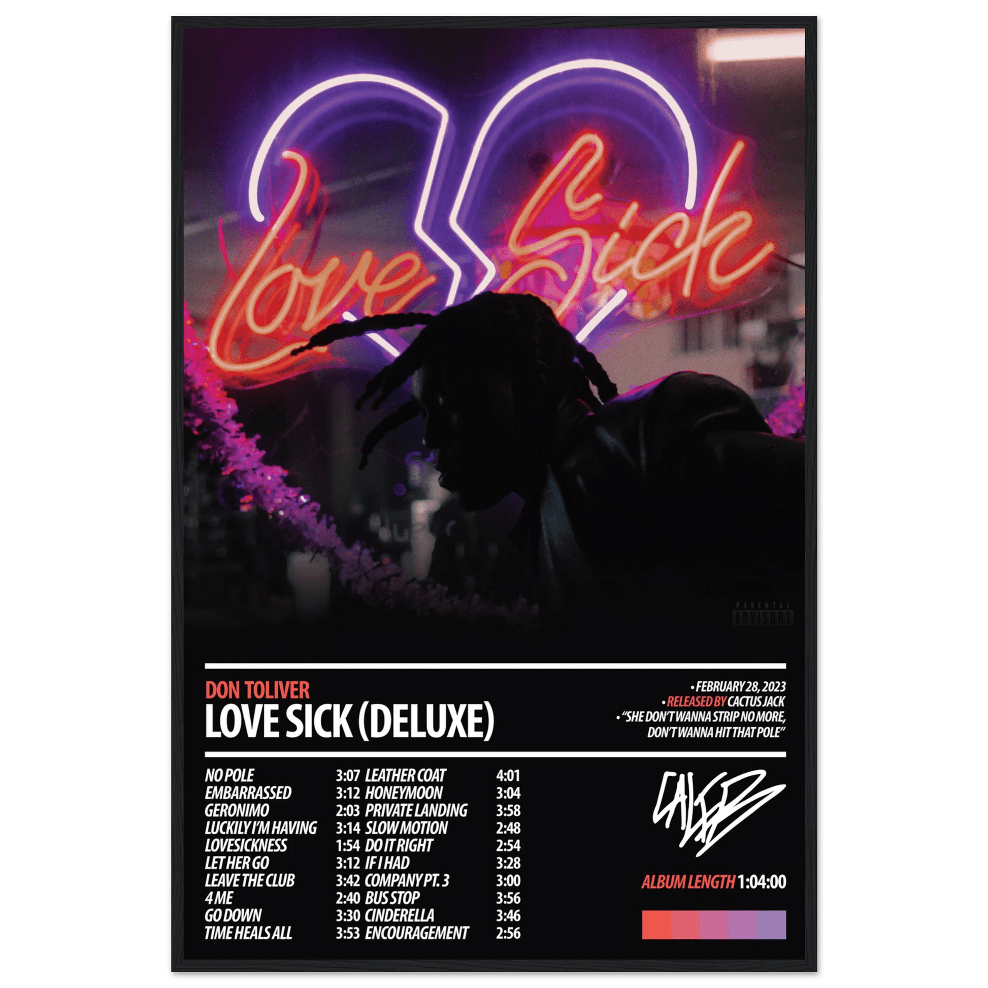 DON TOLIVER Album Poster | Love Sick (Deluxe) - ChordPrints