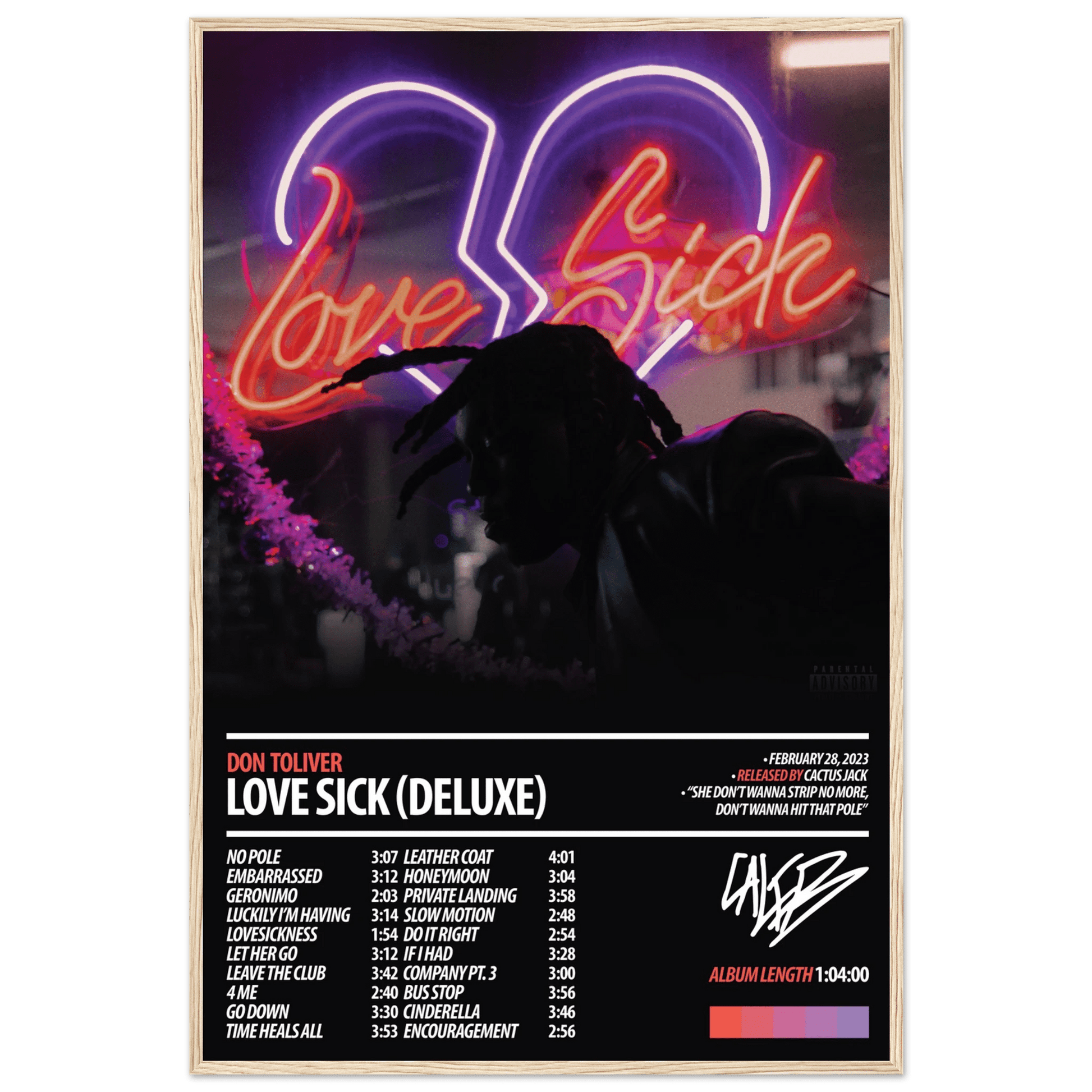 DON TOLIVER Album Poster | Love Sick (Deluxe) - ChordPrints