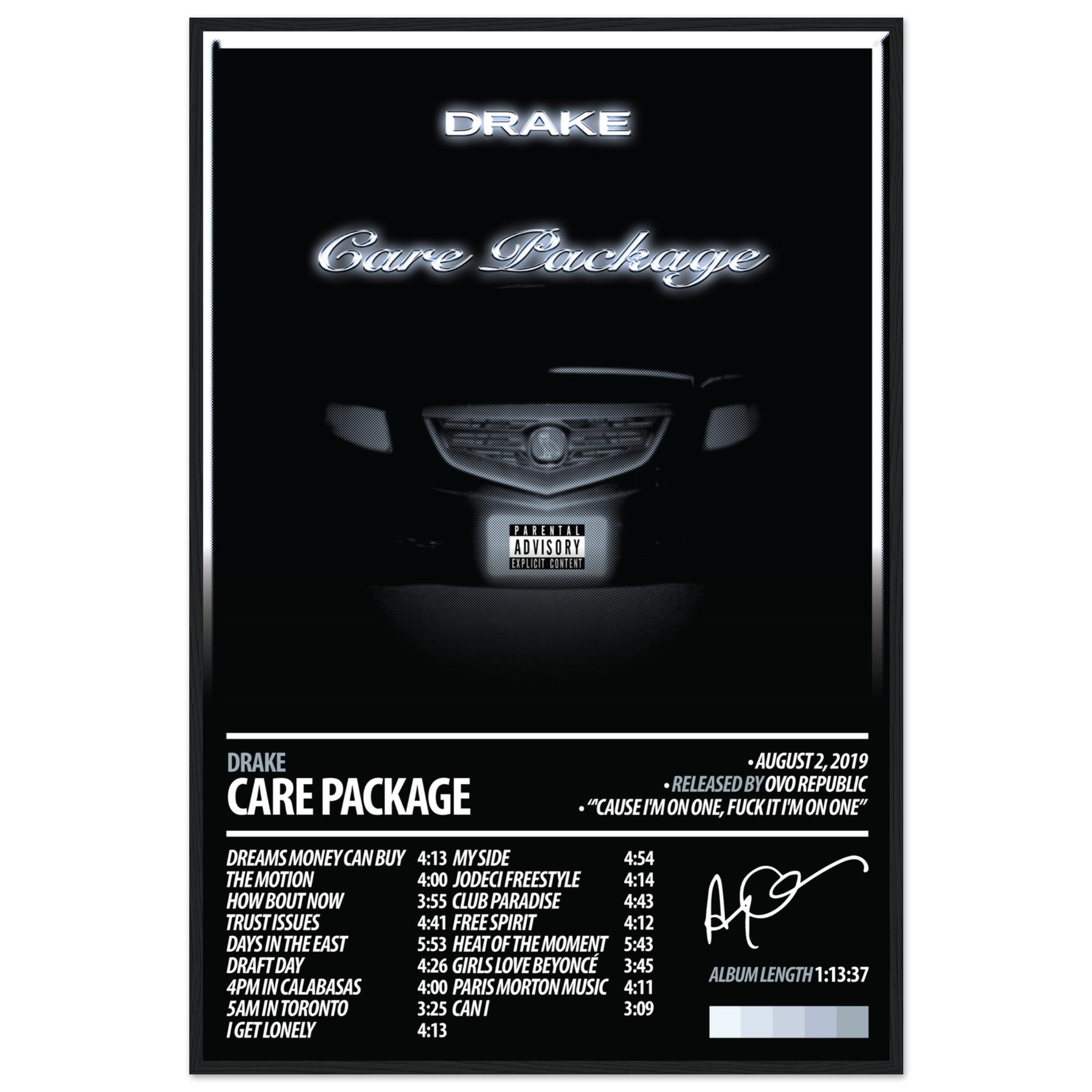 DRAKE Album Poster | Care Package – ChordPrints