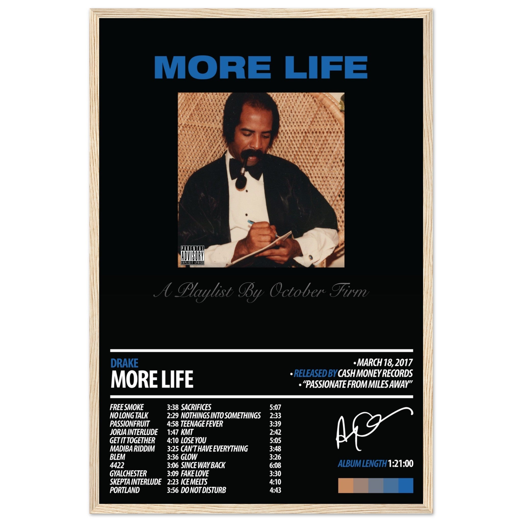 【額縁付き】 drake more life アルバムデザイン A2ポスター Drake - More Life – AlbumPrints