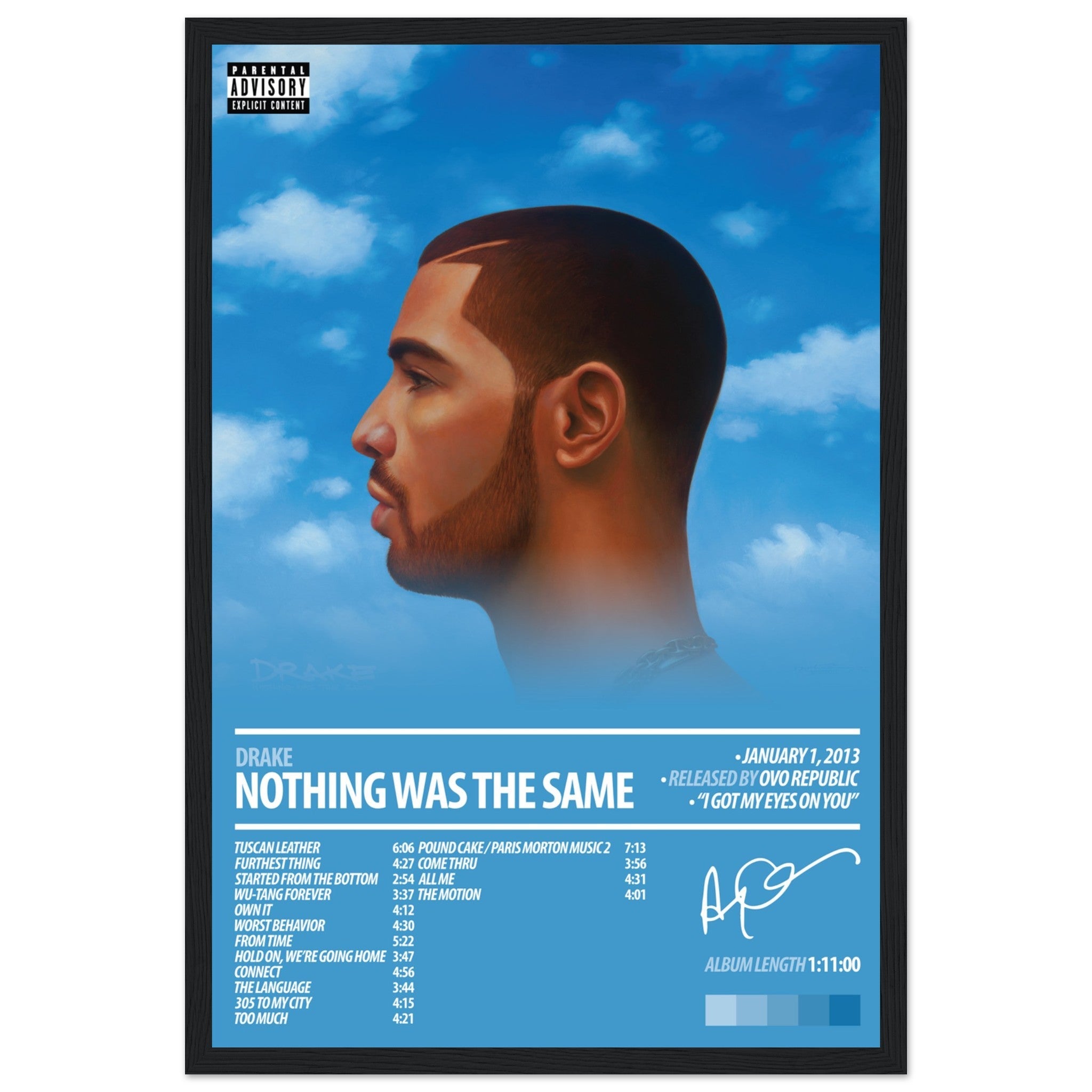 We don't have the same dream  アクリル 紙 DRAKE Album Poster | Nothing Was The Same – ChordPrints