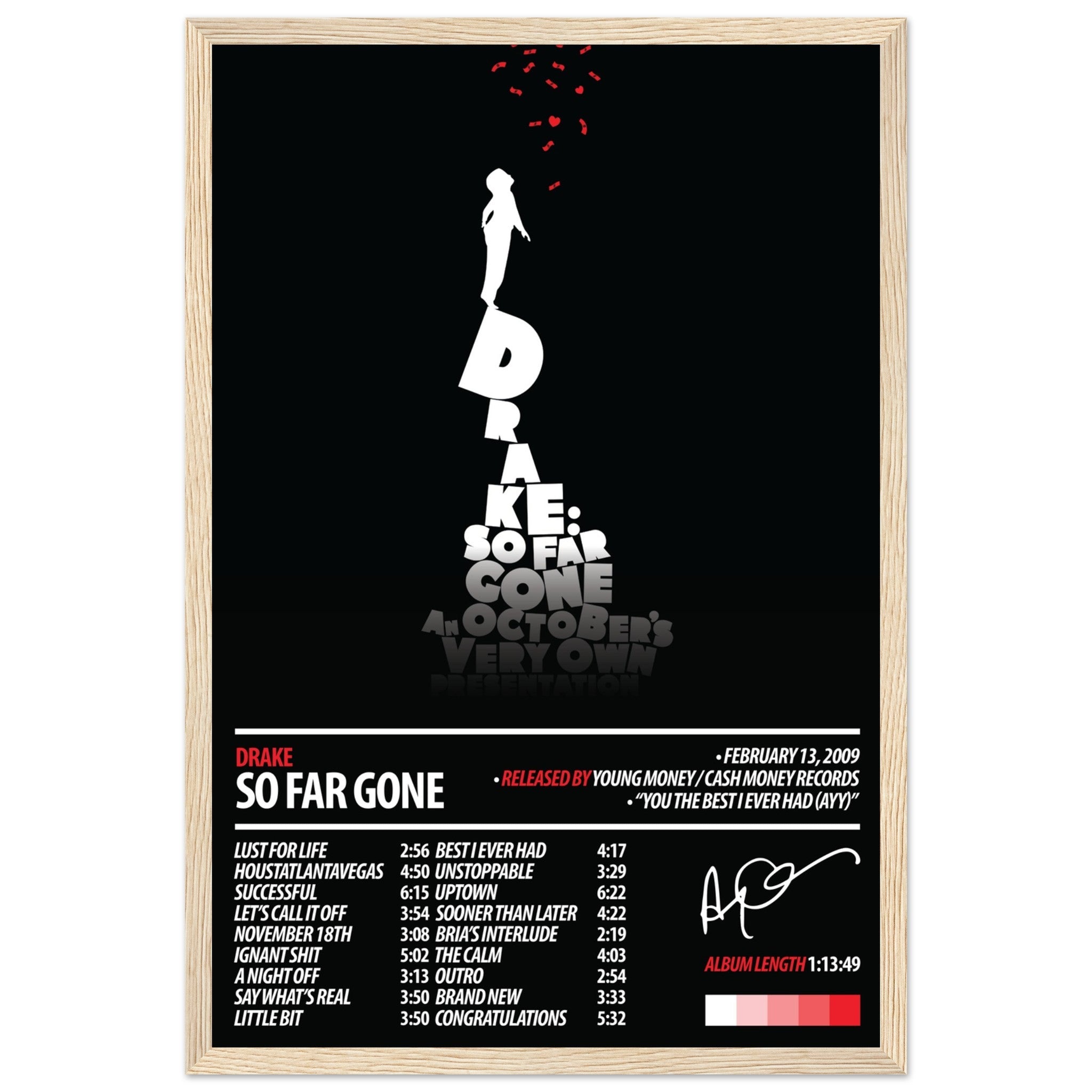 額縁付き】 Drake / SO FAR GONE A2ポスター（DRAKE Album