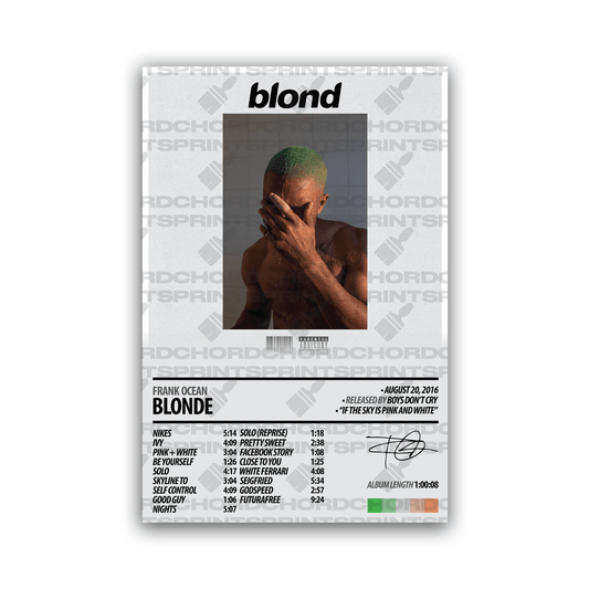 Frank Ocean Album Poster | Blonde - ChordPrints