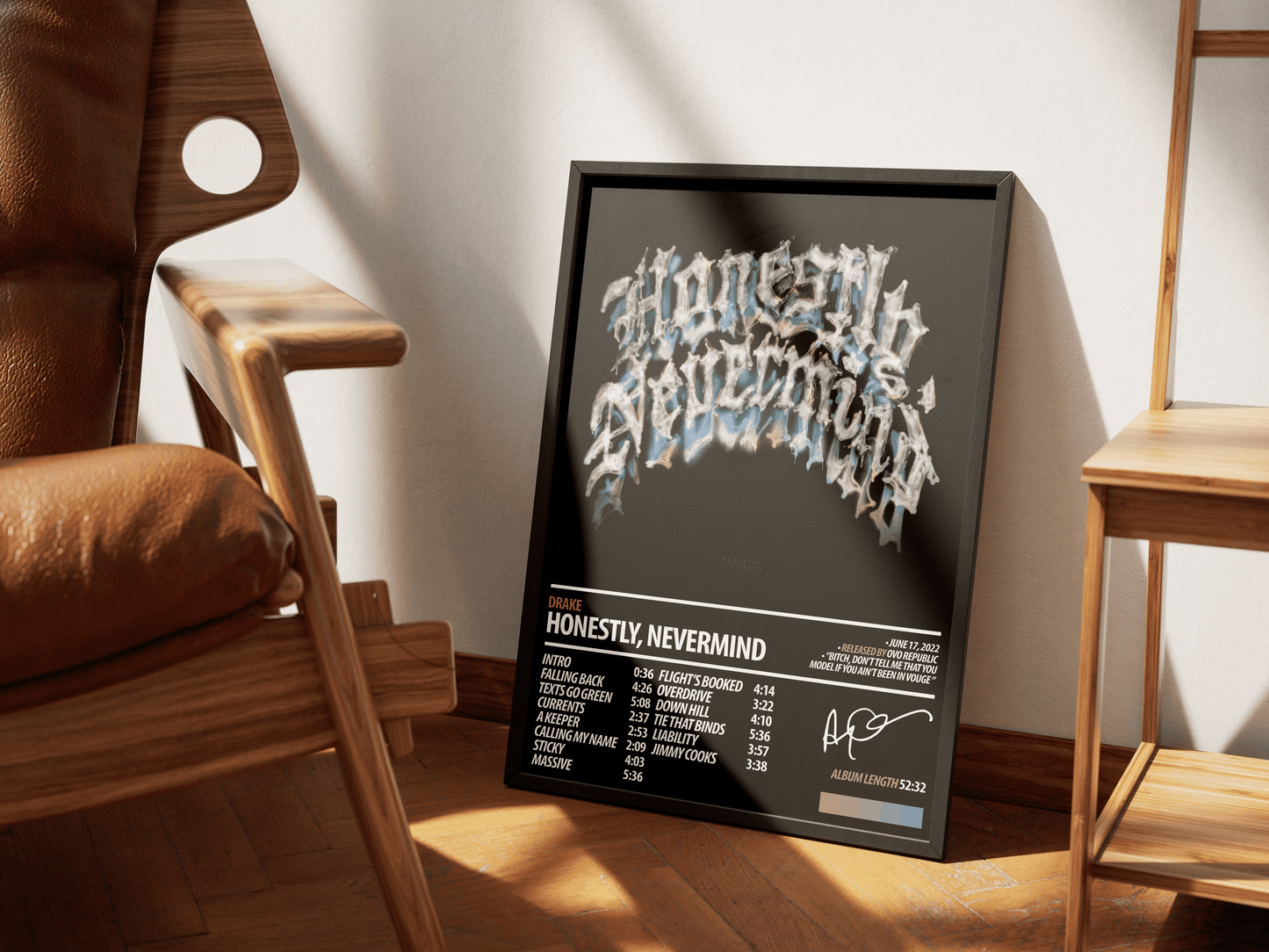 DRAKE Album Poster | Honestly, Nevermind - ChordPrints