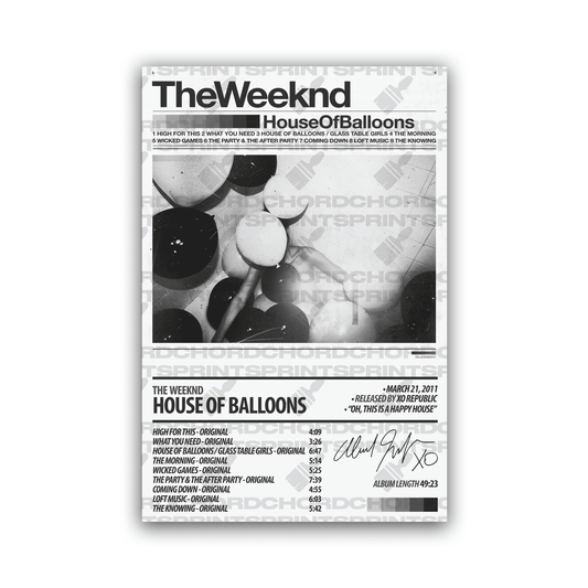 THE WEEKND Album Poster | House Of Balloons