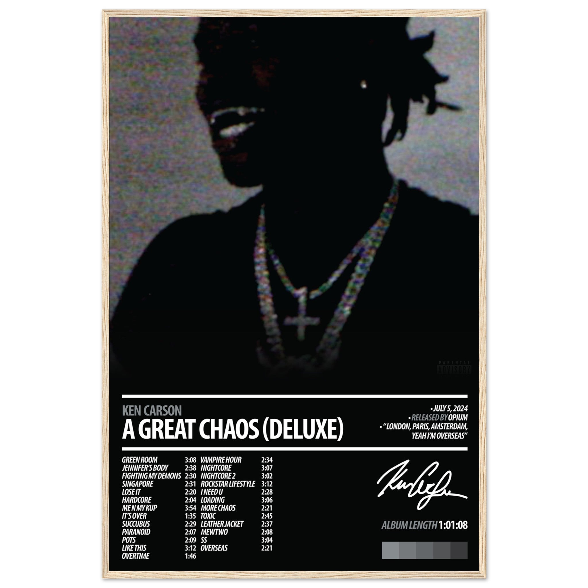 【額縁付き】 Ken Carson / TEEN X A2ポスター KEN CARSON Album Poster | A Great Chaos (Deluxe) – ChordPrints
