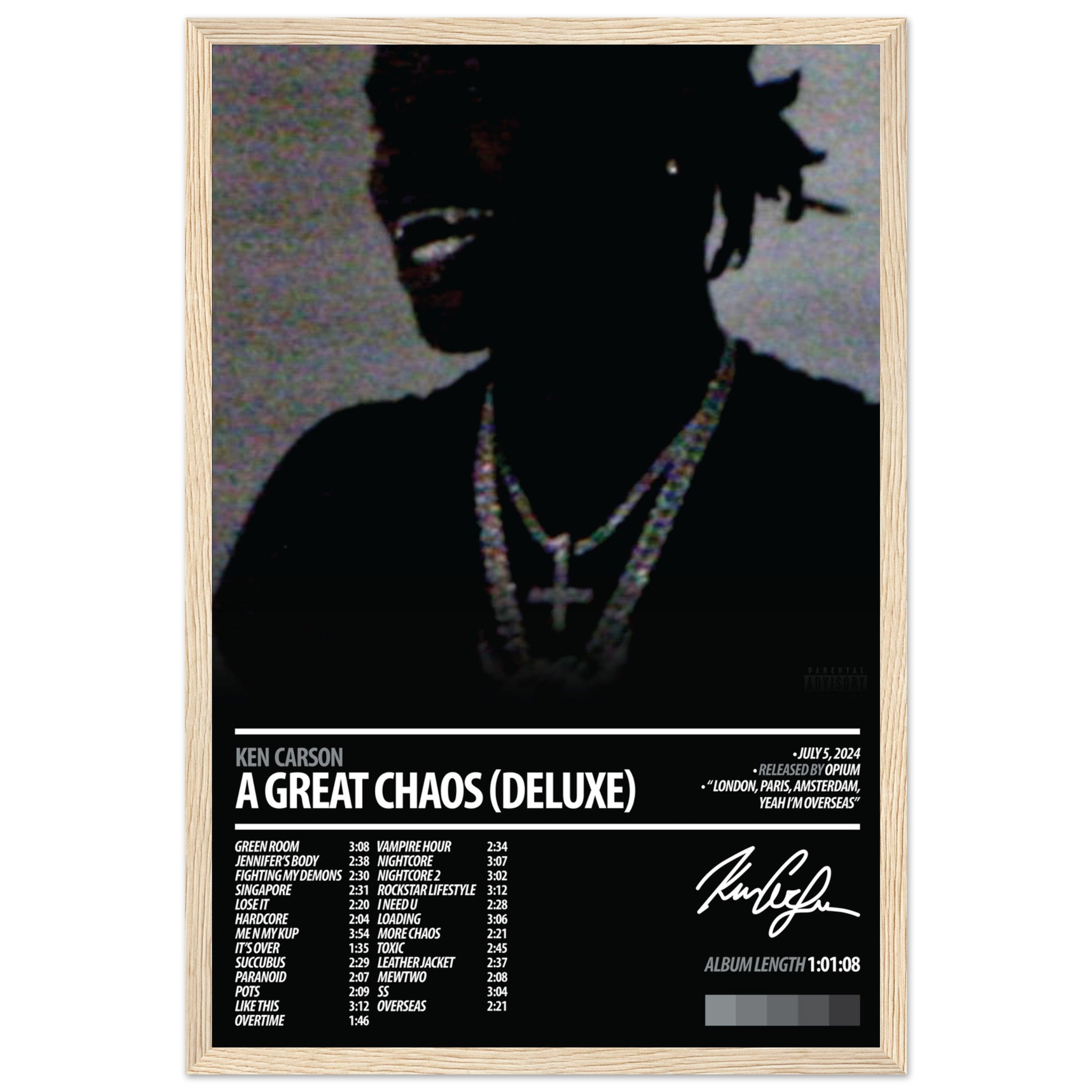 KEN CARSON Album Poster | A Great Chaos (Deluxe) – ChordPrints